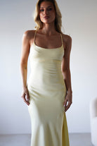 Elsa Matte Satin Maxi Gown | Yellow | Oh Hello Clothing | XS (6)