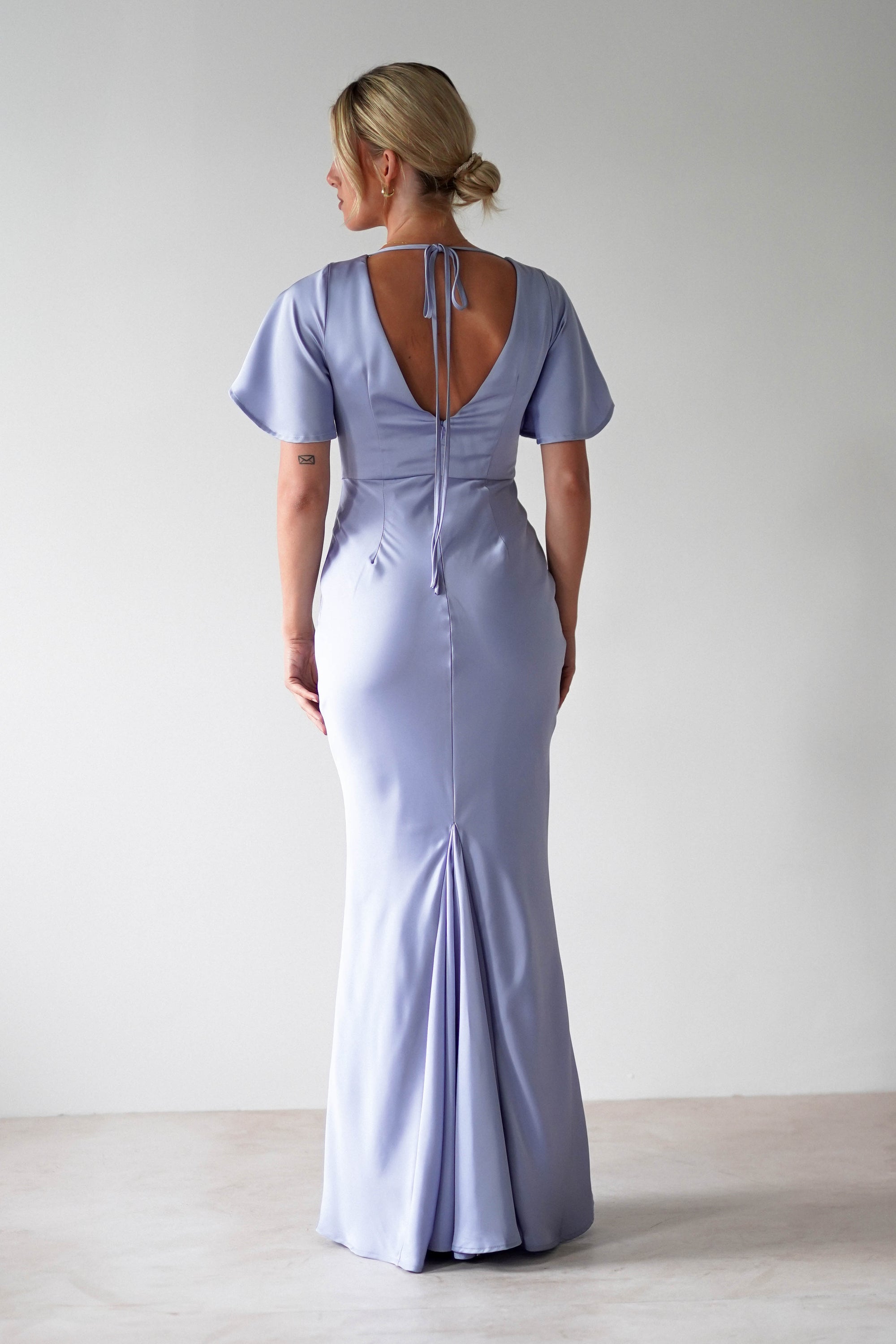 Olivia Soft Matte Satin Maxi Dress | Periwinkle Blue | Oh Hello Clothing | XS (6)