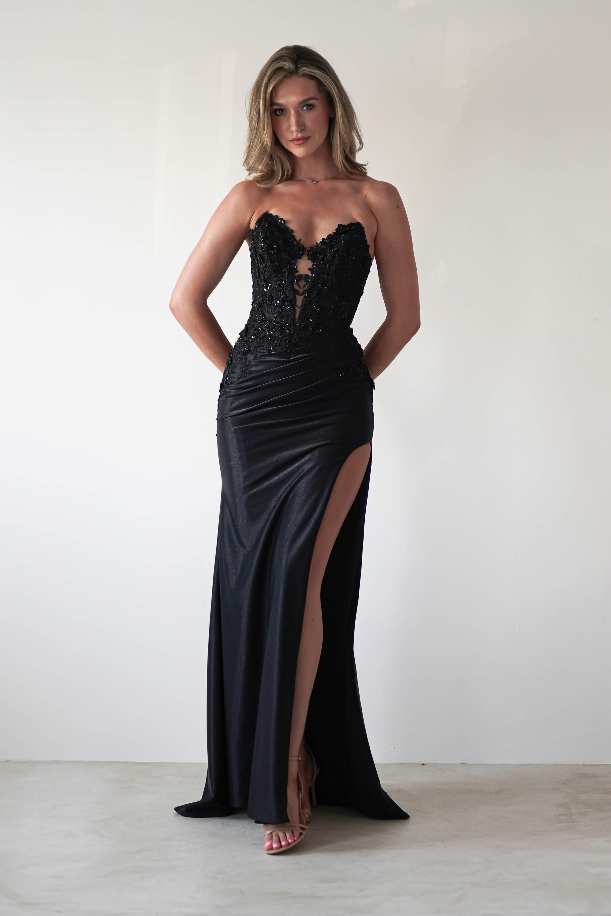 Perla Embellished Gown | Black | Oh Hello Clothing | XS (6)