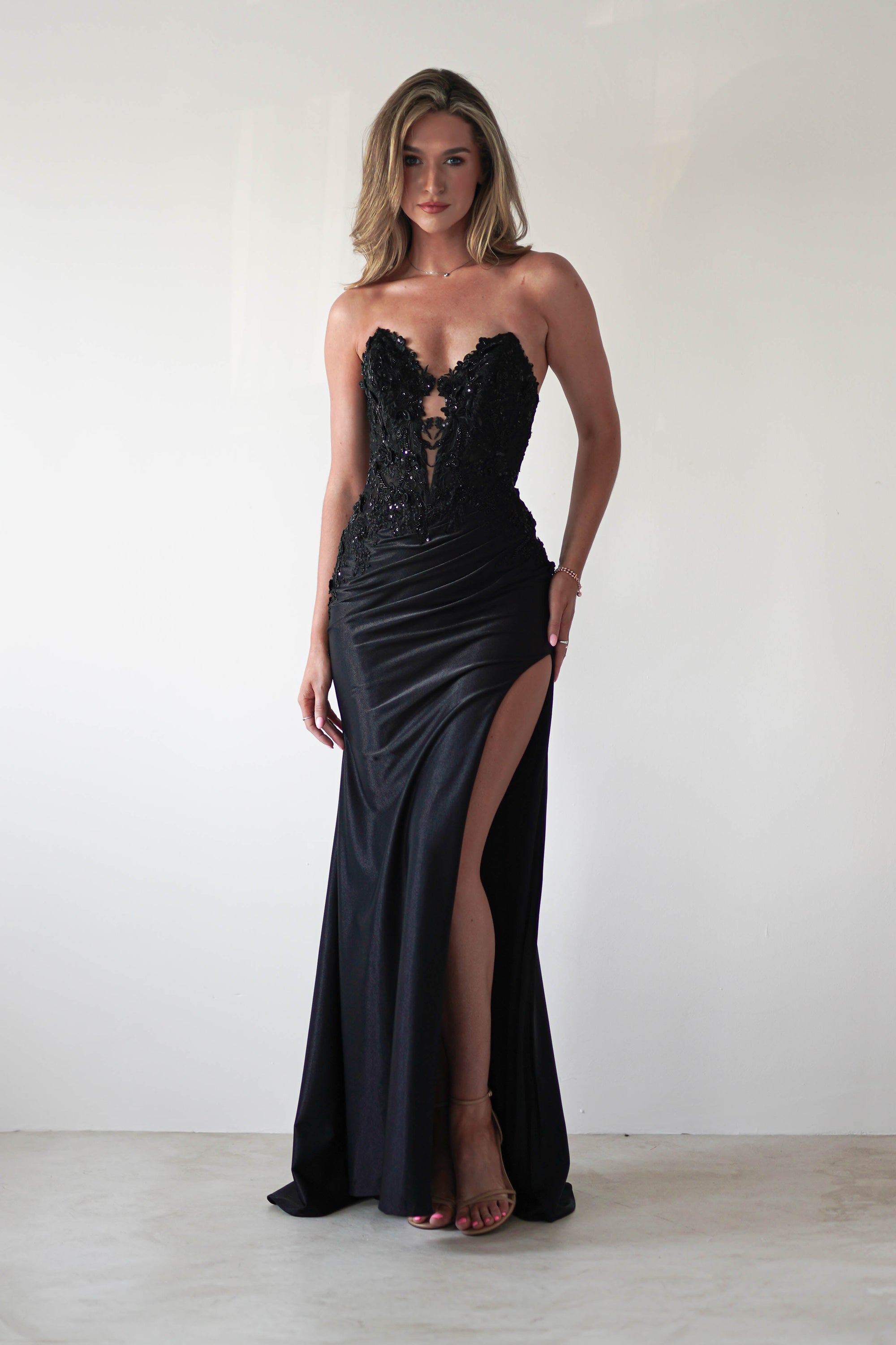 Perla Embellished Gown | Black | Oh Hello Clothing | XS (6)