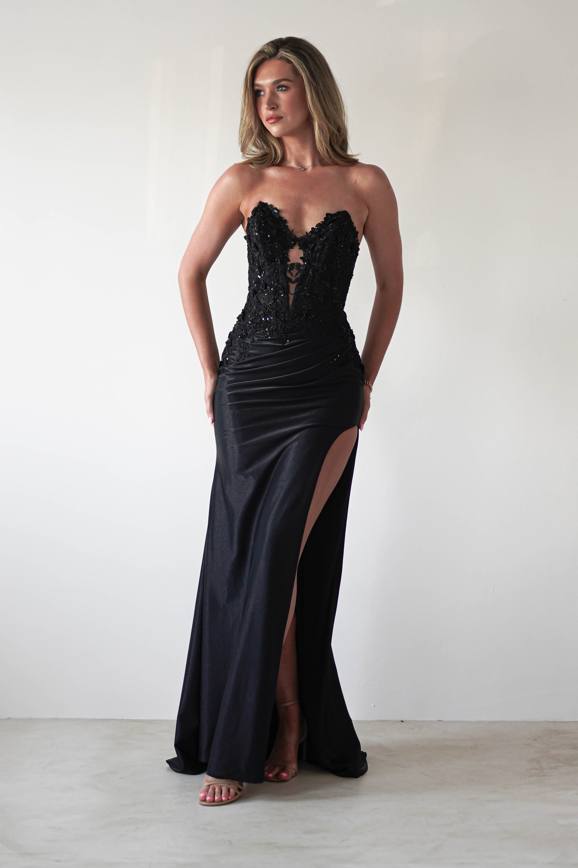 Perla Embellished Gown | Black | Oh Hello Clothing | XS (6)