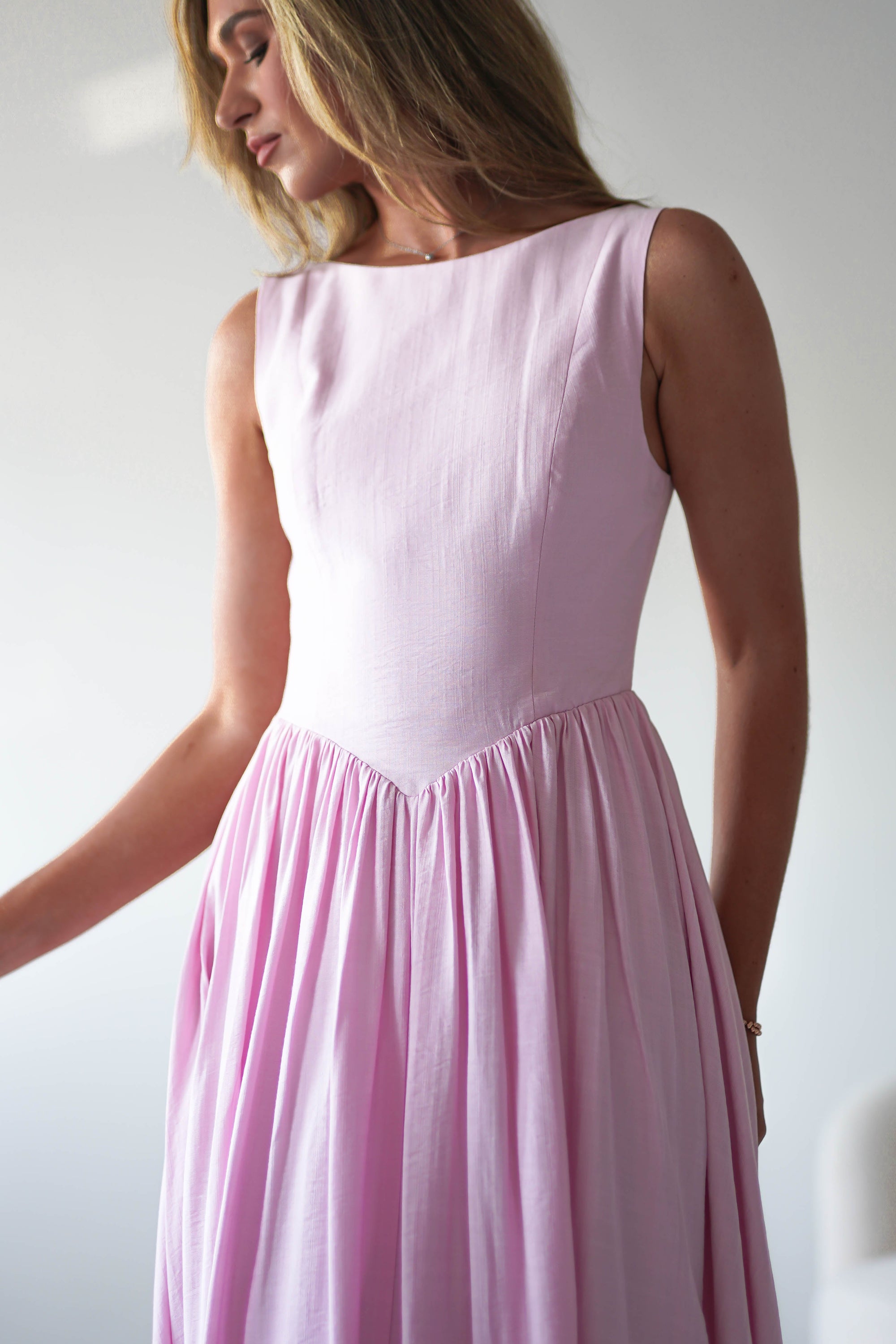 Monroe Skater Midaxi Dress | Pink | Oh Hello Clothing | XS (6)