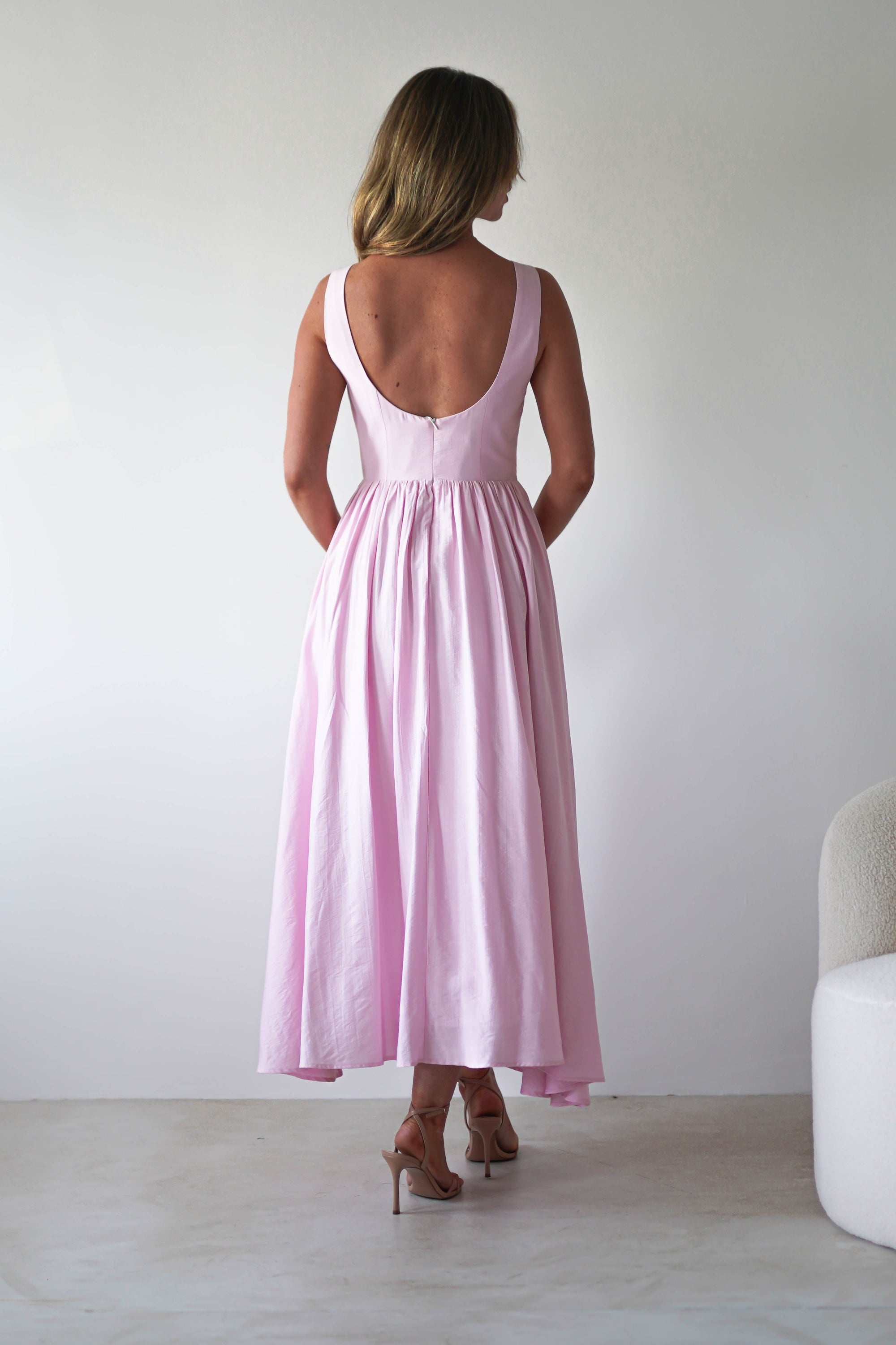 Monroe Skater Midaxi Dress | Pink | Oh Hello Clothing | XS (6)