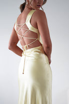 Riviera Soft Satin Maxi Gown | Yellow | Oh Hello Clothing | XS (6)