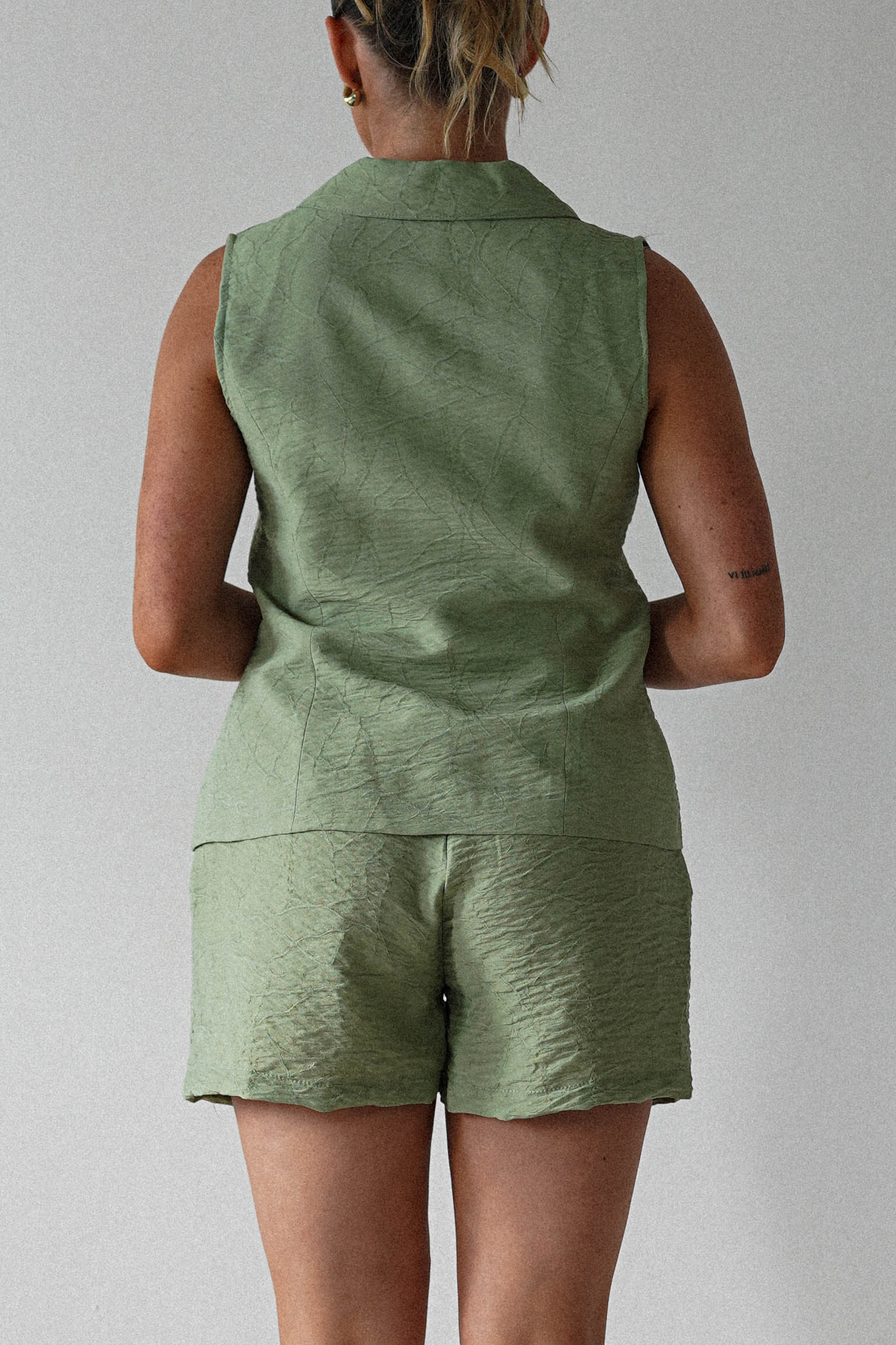 Polly Waistcoat and Shorts Set | Green | Oh Hello Clothing | S (8)