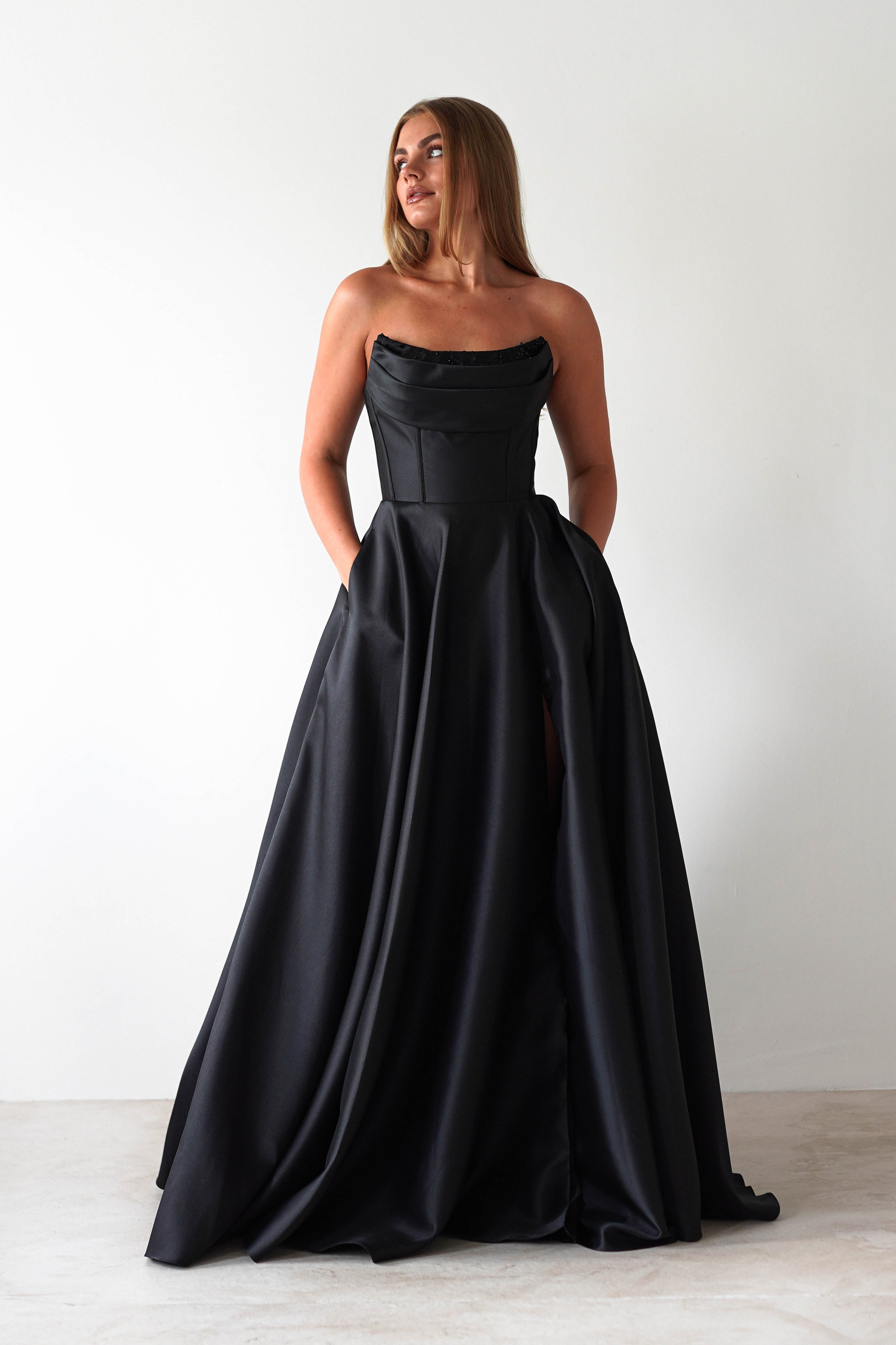 Pepper Strapless A - Line Maxi Gown | Black | Oh Hello Clothing | XS (6)
