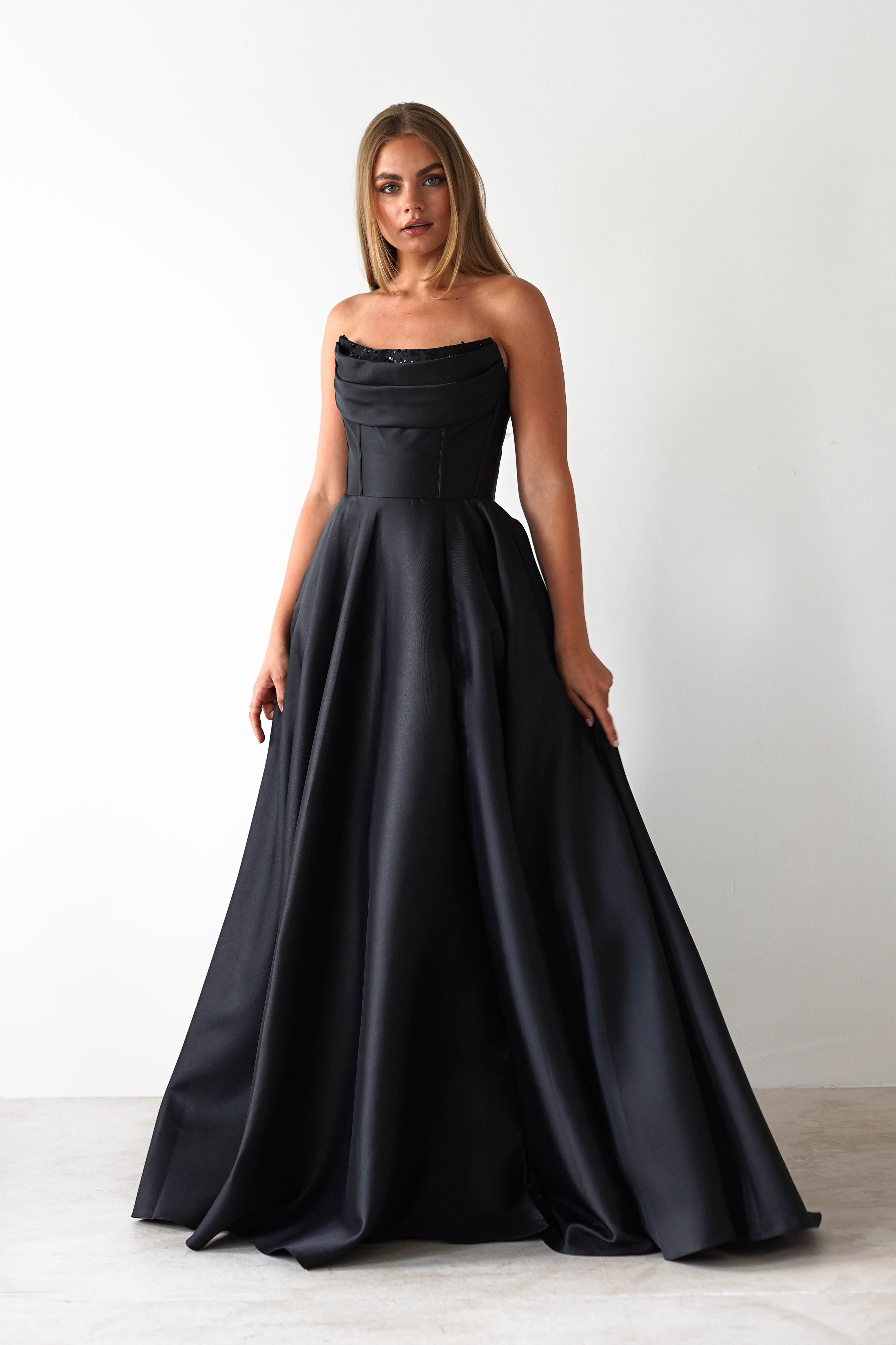 Pepper Strapless A - Line Maxi Gown | Black | Oh Hello Clothing | XS (6)