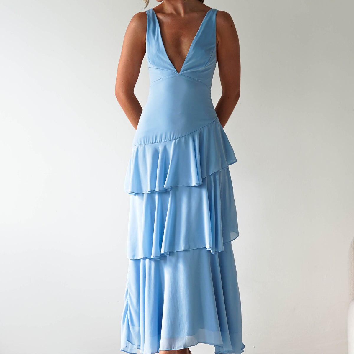 Andalusia Ruffle Maxi Dress | Blue