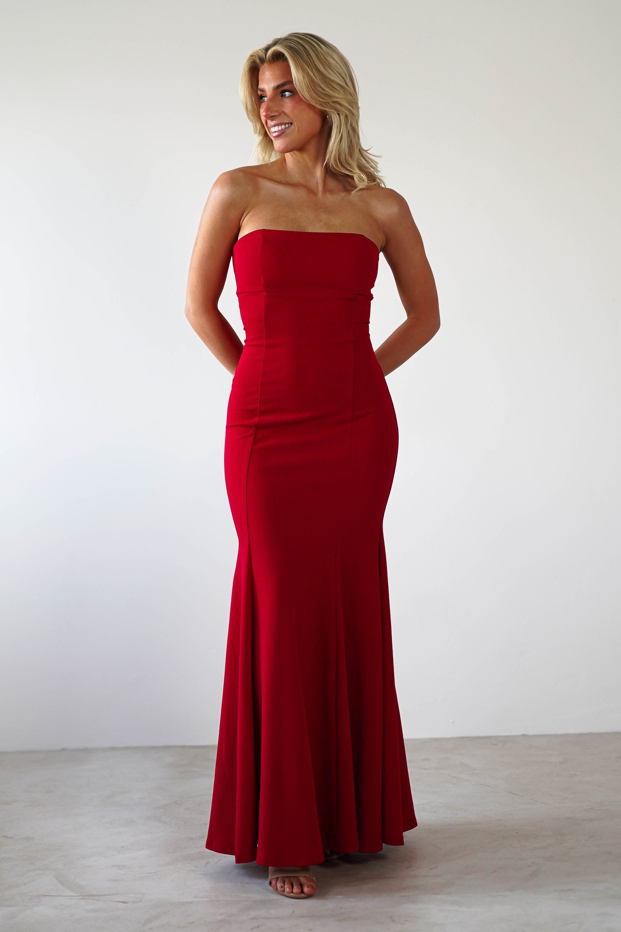 Charla Bodycon Maxi Gown | Red - Oh Hello Clothing