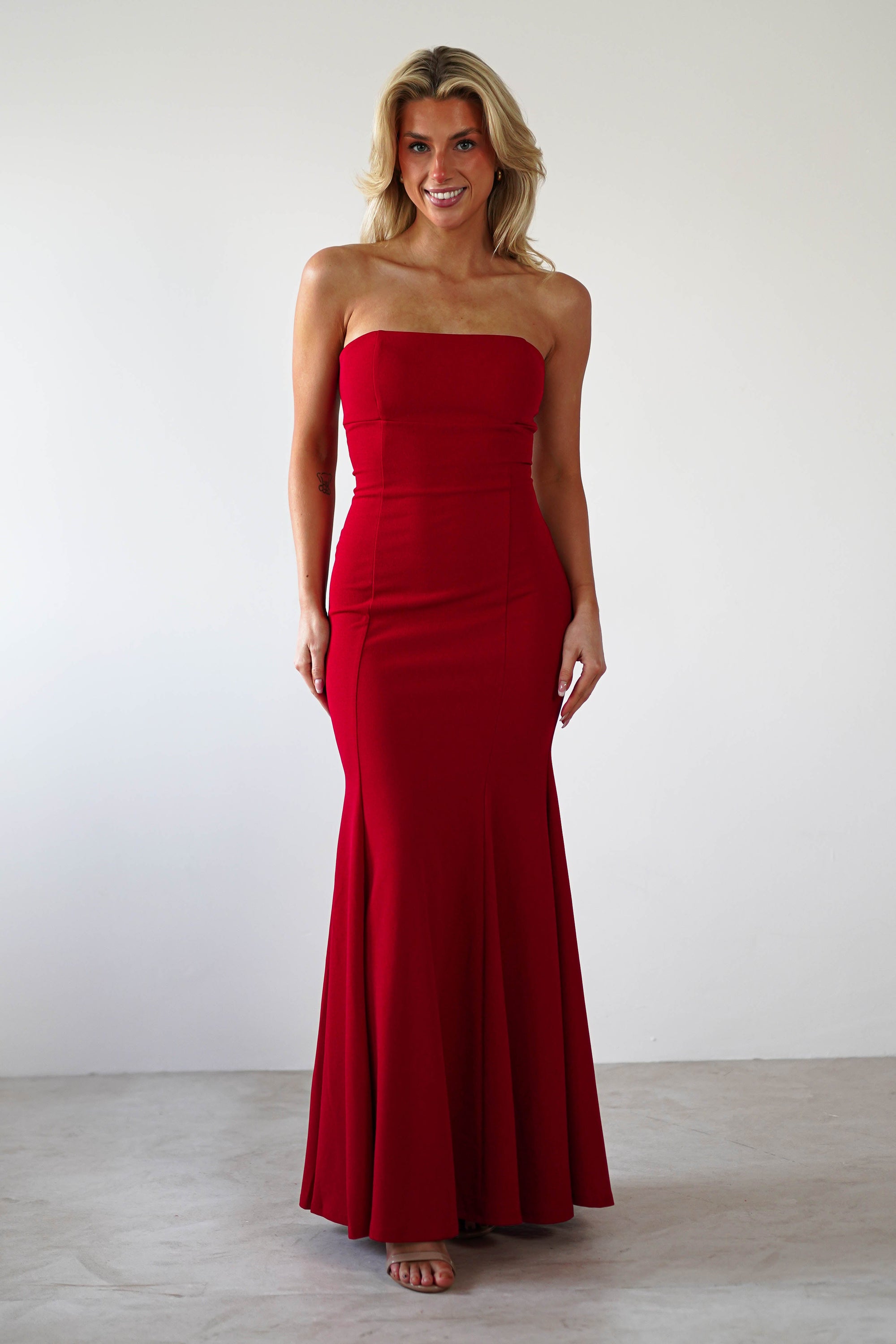 Charla Bodycon Maxi Gown | Red - Oh Hello Clothing