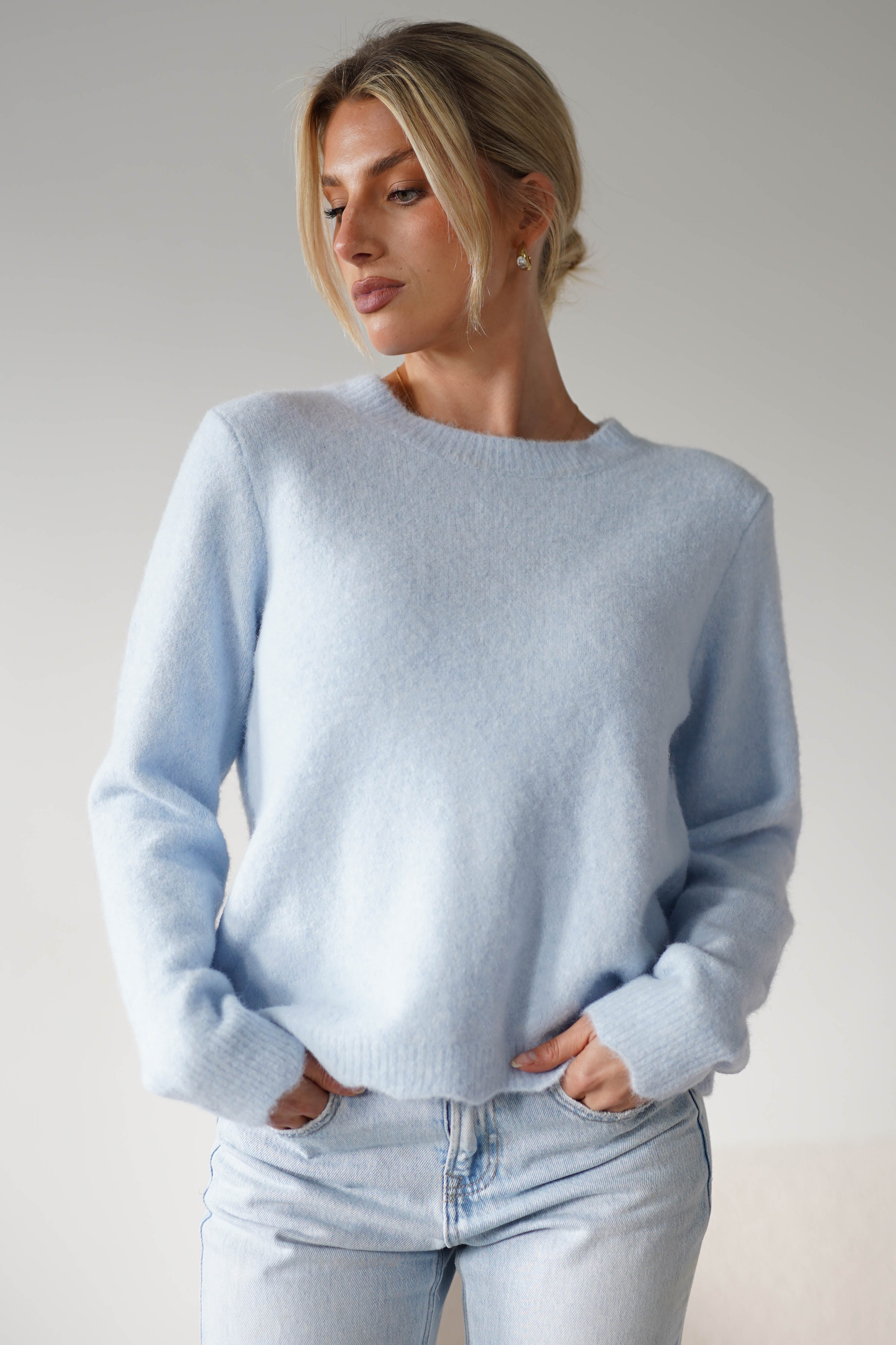 Kala Gold Bow Detail Jumper | | Blue - Oh Hello Clothing