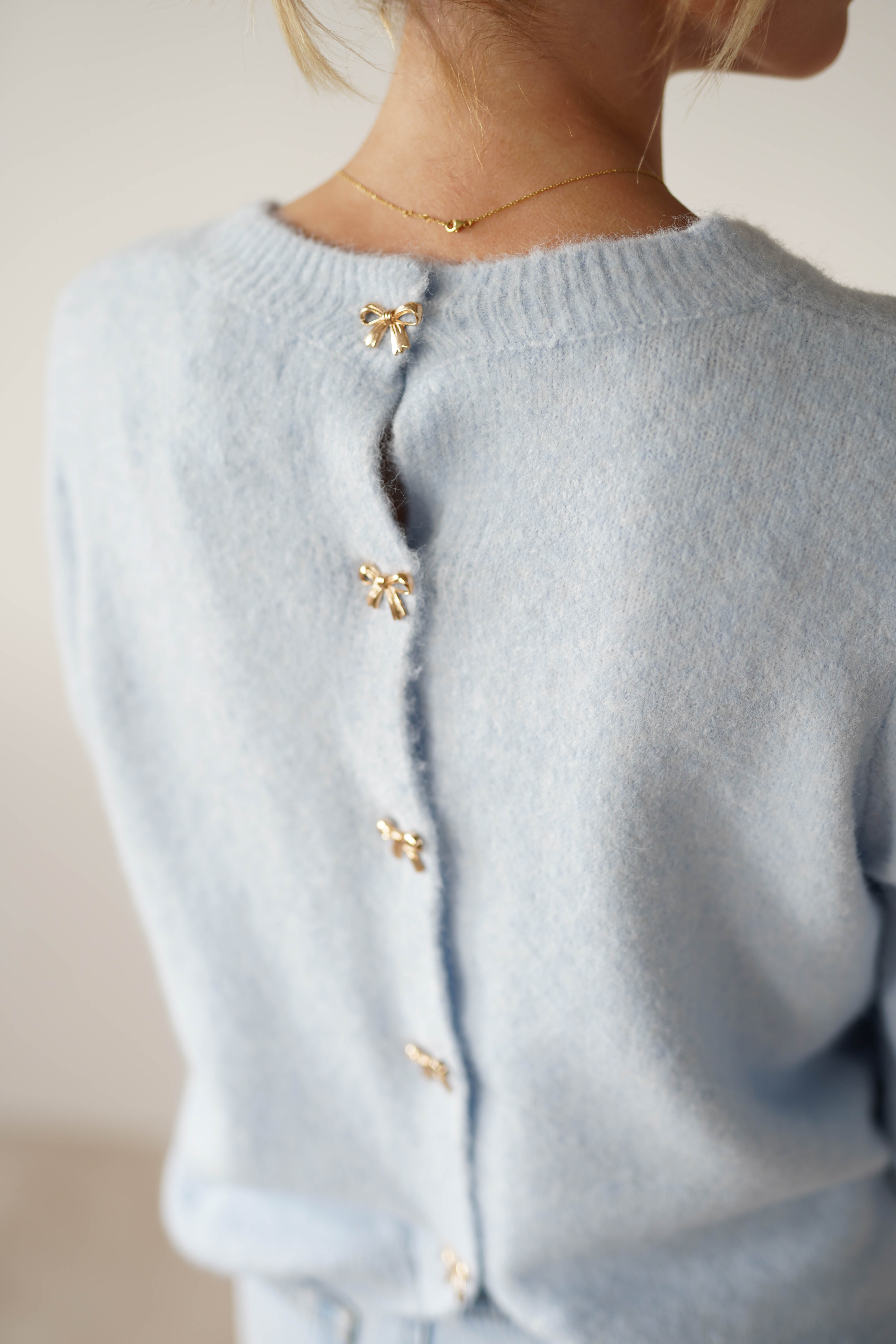 Kala Gold Bow Detail Jumper | | Blue - Oh Hello Clothing