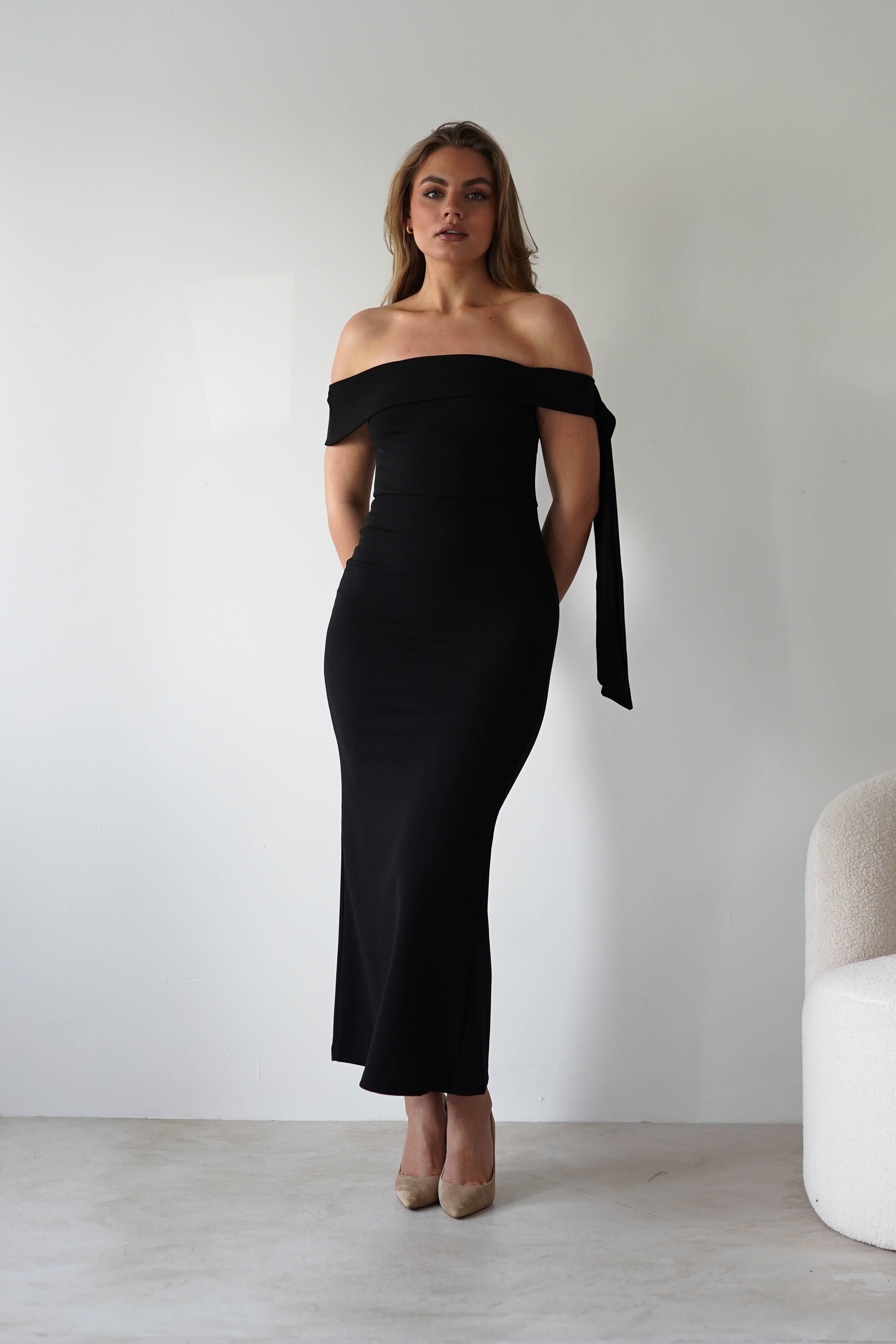 Amalthea Off the Shoulder Midaxi | Black | Oh Hello Clothing | XS (6)