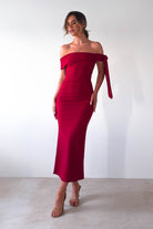 Amalthea Off the Shoulder Midaxi | Dark Red | Oh Hello Clothing | XS (6)
