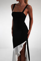 Amelia Contrast Maxi Dress | Black/White | Oh Hello Clothing | XS (6)