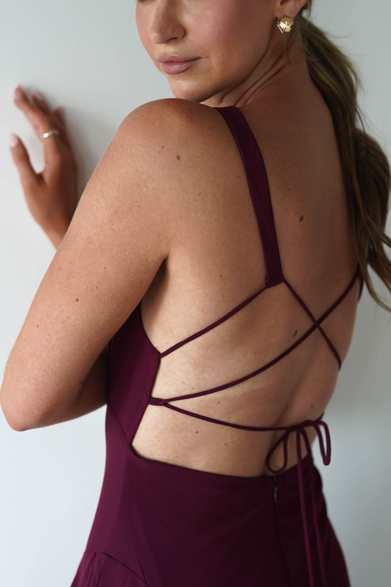 Andalusia Ruffle Maxi Dress | Wine | Oh Hello Clothing | XS (6)