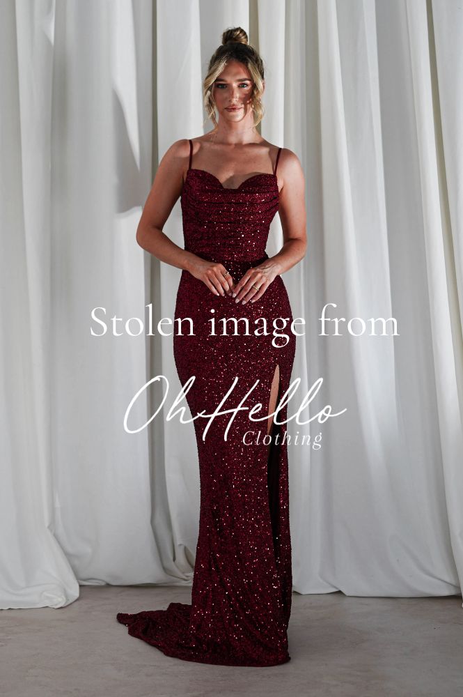 Audrina Bodycon Sequin Gown | Burgundy | Oh Hello Clothing | S (8)