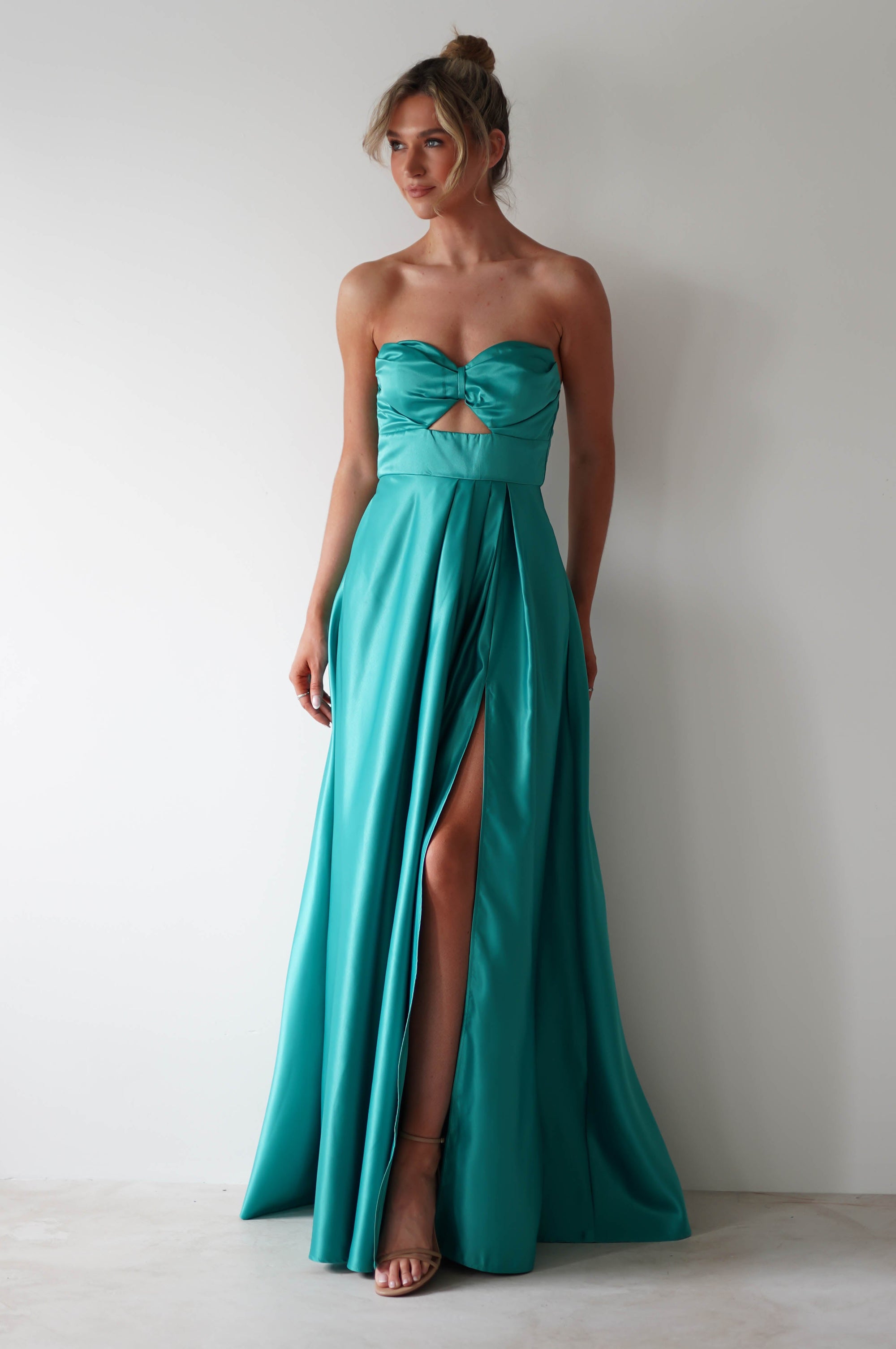 Ava Strapless Maxi Dress | Green | Oh Hello Clothing | S (8)