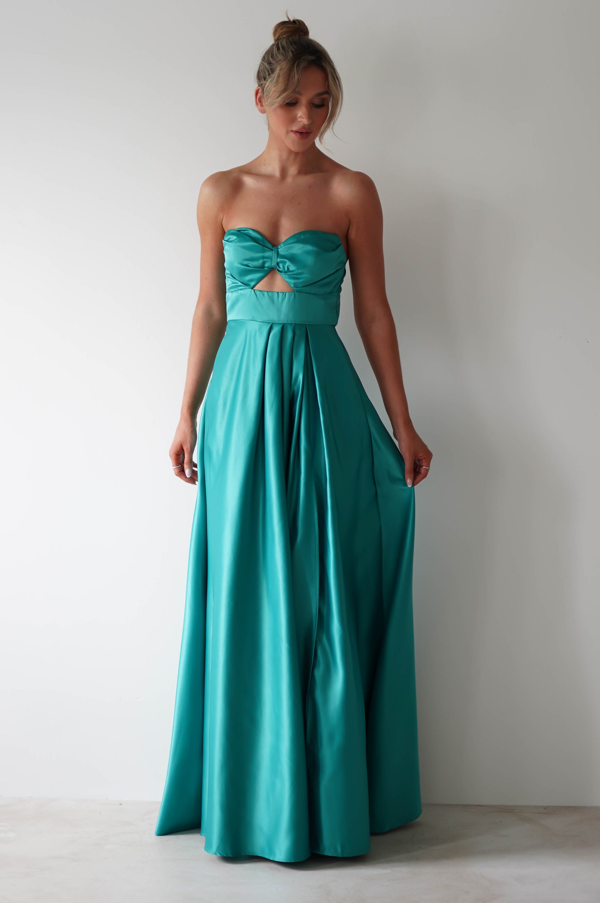 Ava Strapless Maxi Dress | Green | Oh Hello Clothing | S (8)