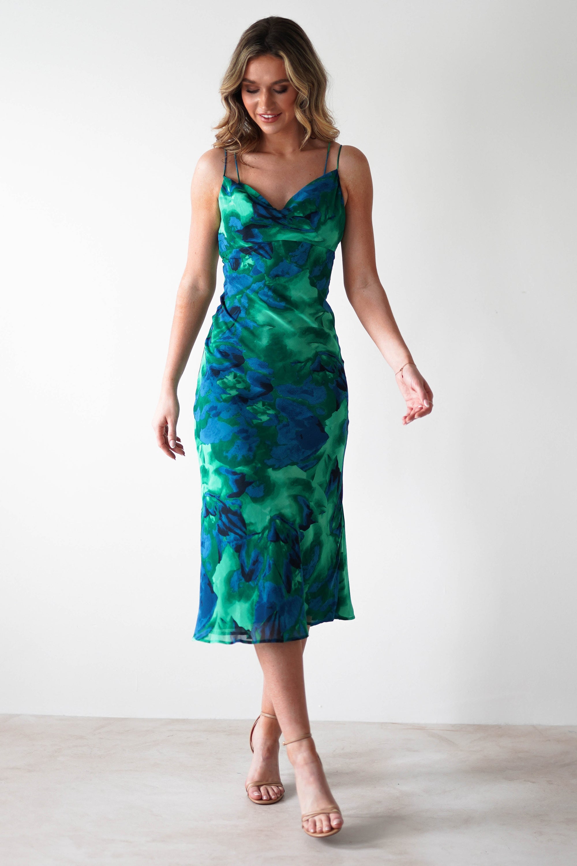 Bali Printed Midi Dress | Green Print - Oh Hello Clothing