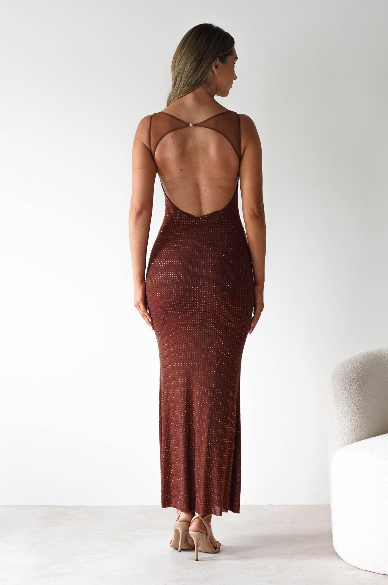 Billini Bodycon Backless Maxi Dress | Brown | Oh Hello Clothing | S (8)
