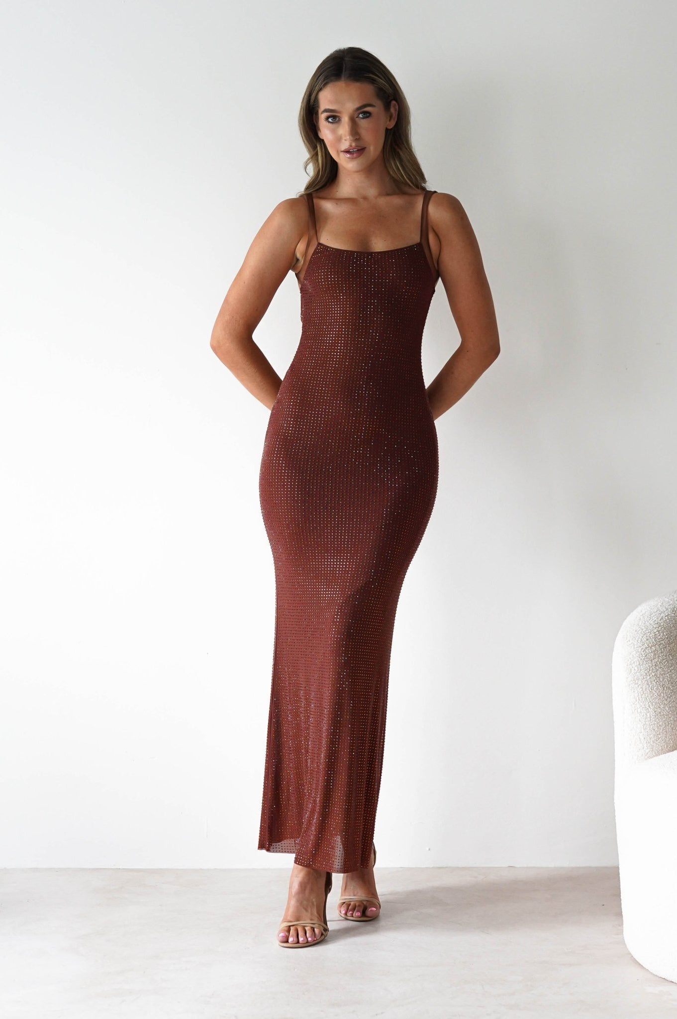 Billini Bodycon Backless Maxi Dress | Brown | Oh Hello Clothing | S (8)