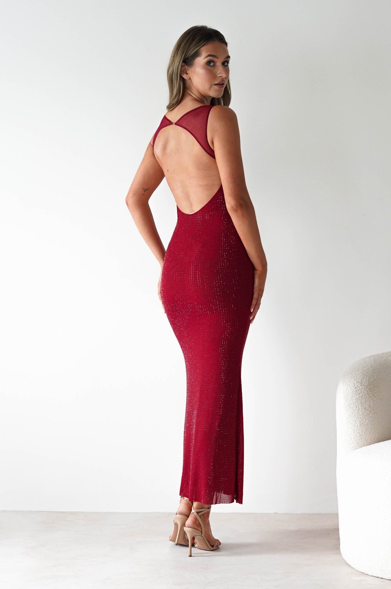 Billini Bodycon Backless Maxi Dress | Red | Oh Hello Clothing | S (8)