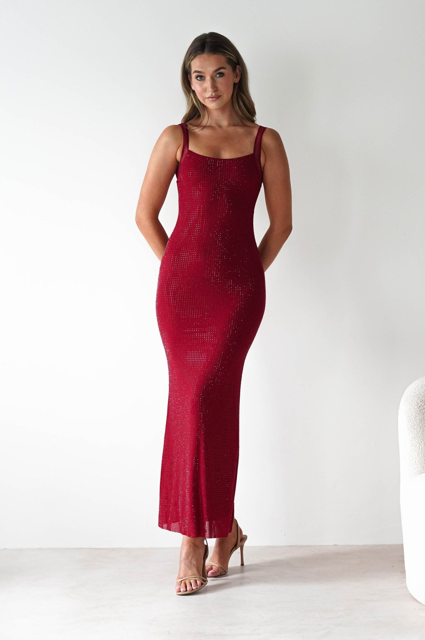 Billini Bodycon Backless Maxi Dress | Red | Oh Hello Clothing | S (8)