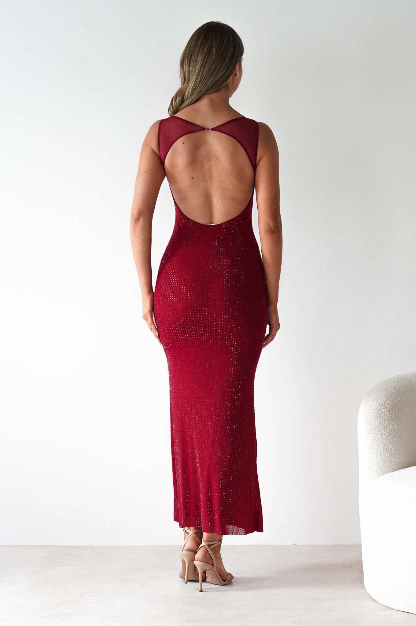 Billini Bodycon Backless Maxi Dress | Red | Oh Hello Clothing | S (8)
