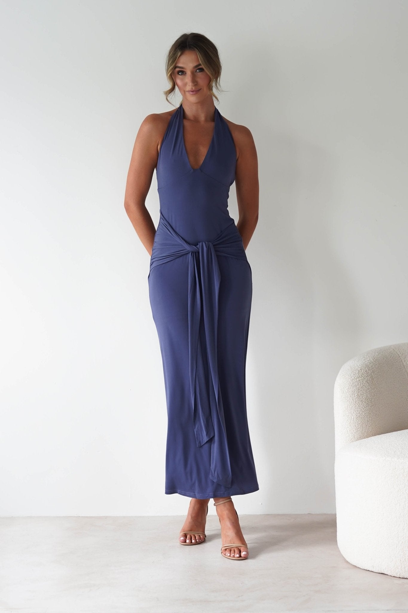 Blair Bodycon Maxi Dress | Blue | Oh Hello Clothing | XS (6)