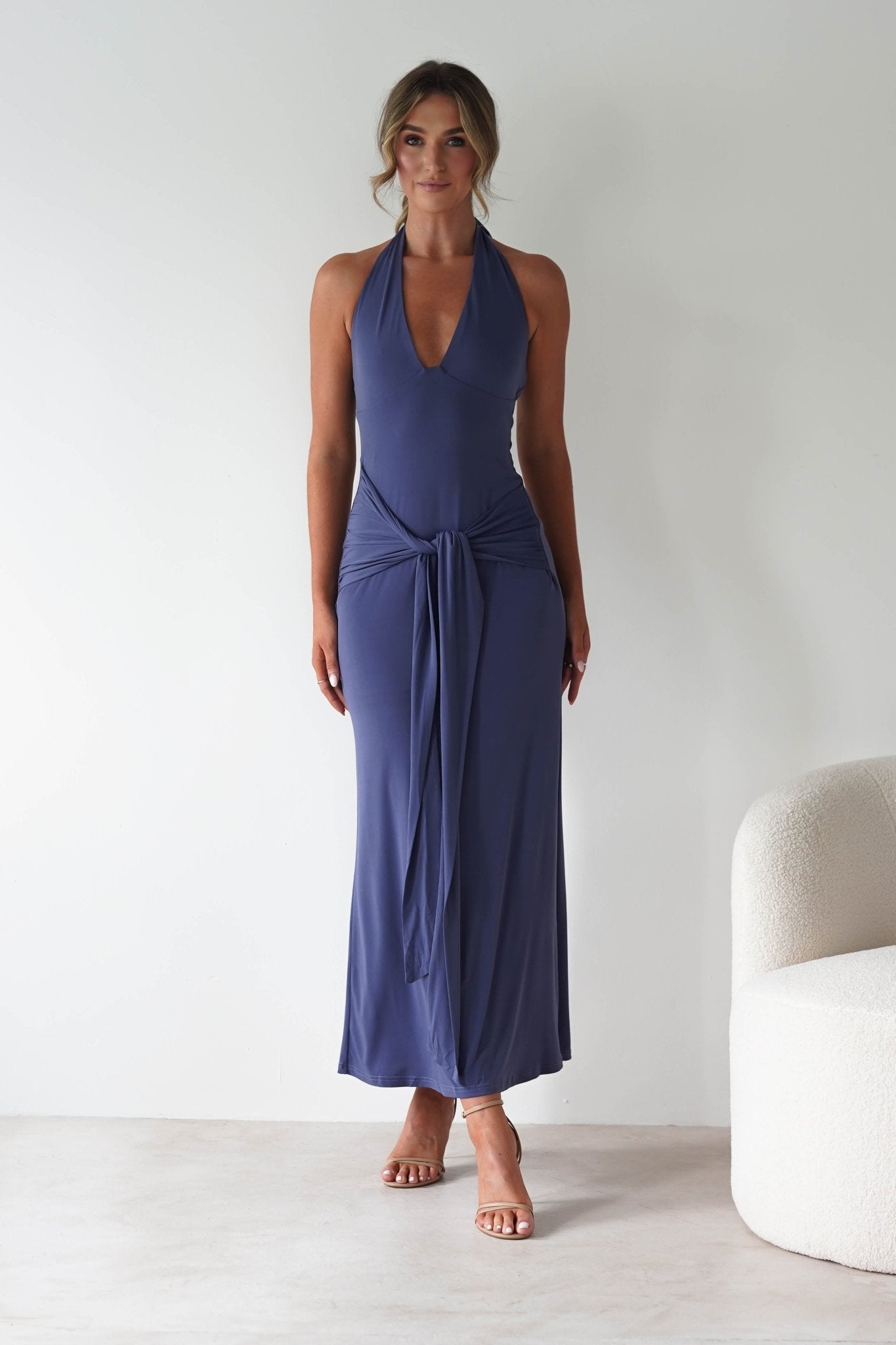 Blair Bodycon Maxi Dress | Blue | Oh Hello Clothing | XS (6)