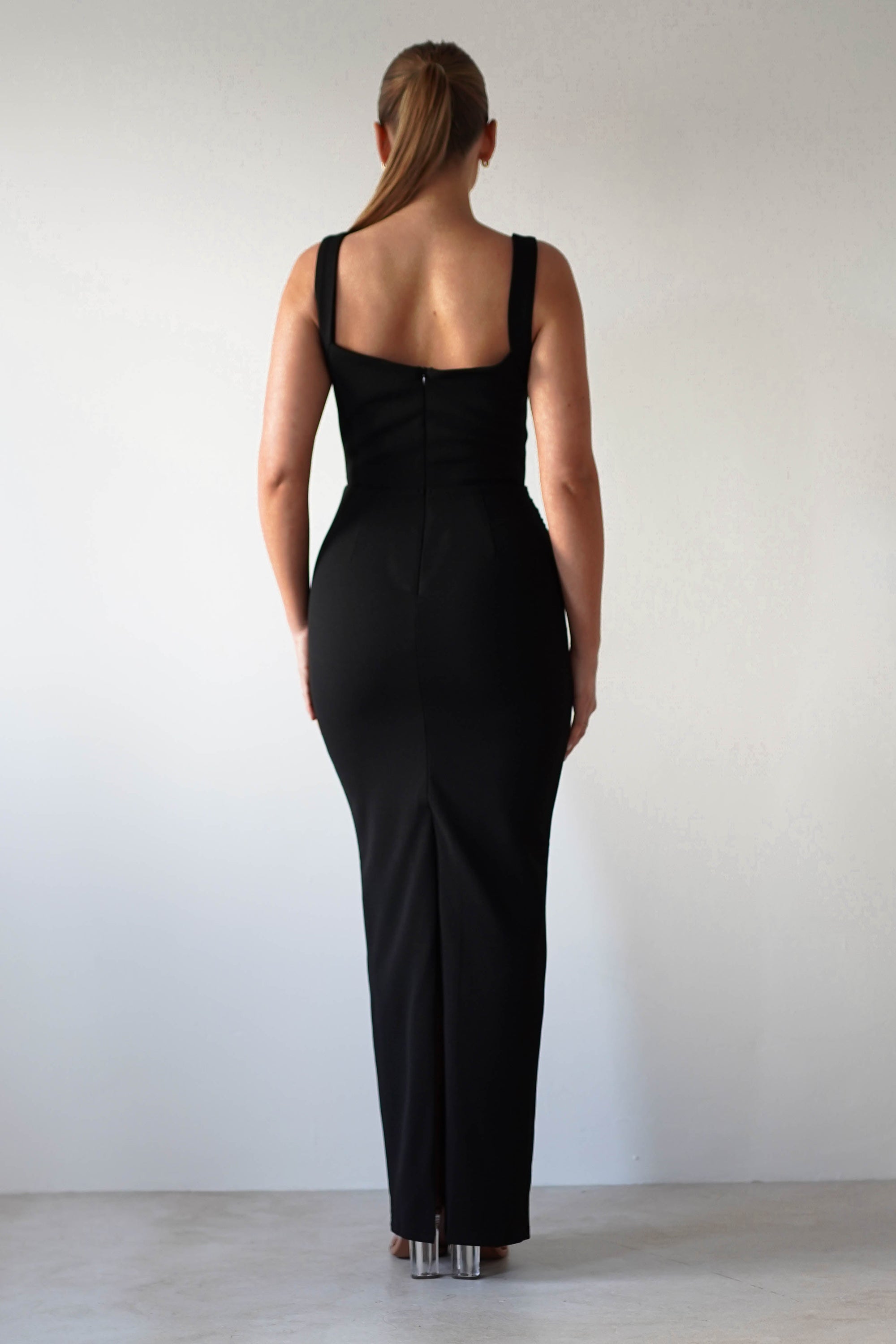 Brooke Square Neck Maxi Dress | Black - Oh Hello Clothing