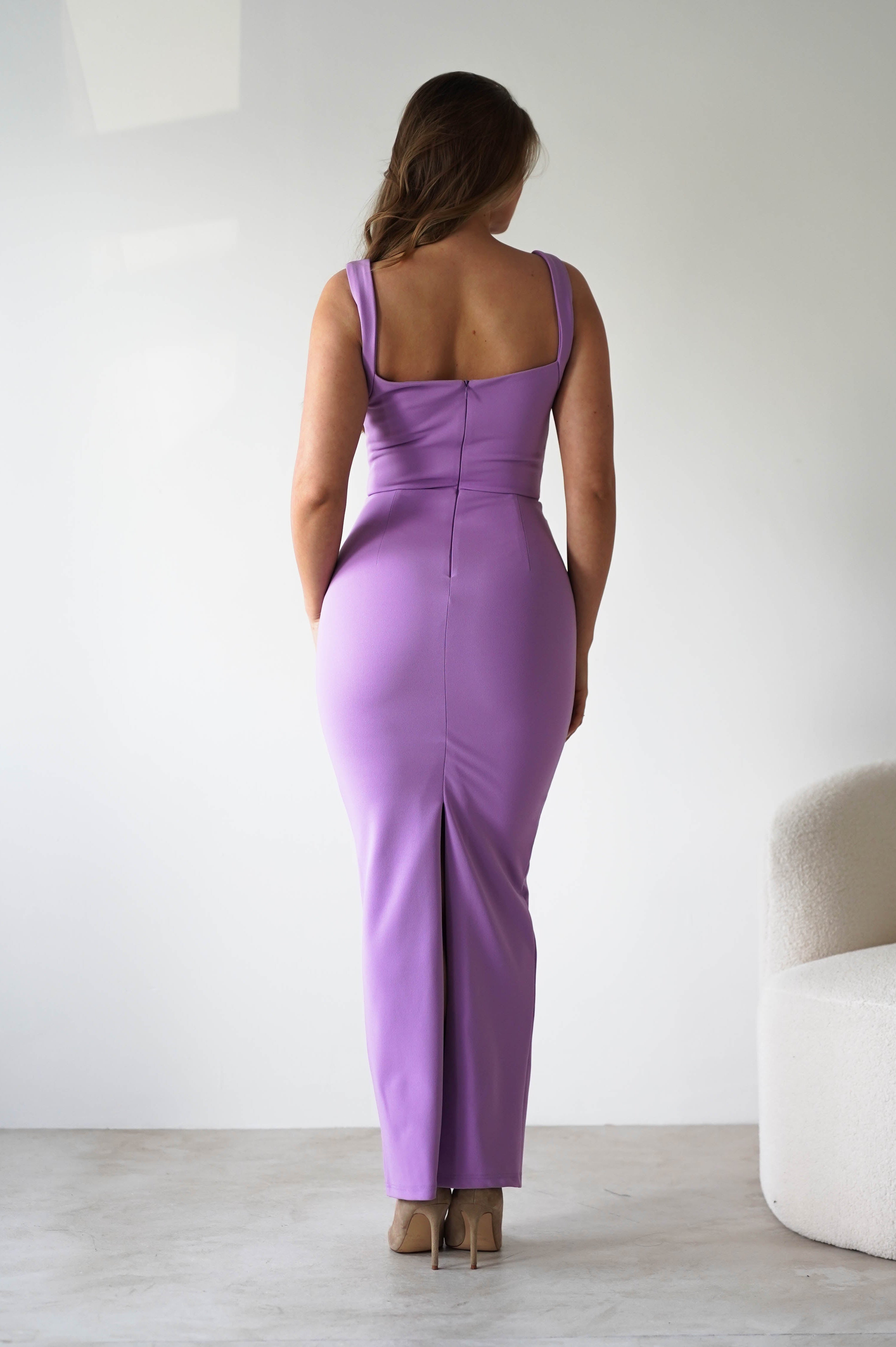 Brooke Square Neck Maxi Dress | Lilac | Oh Hello Clothing | XS (6)