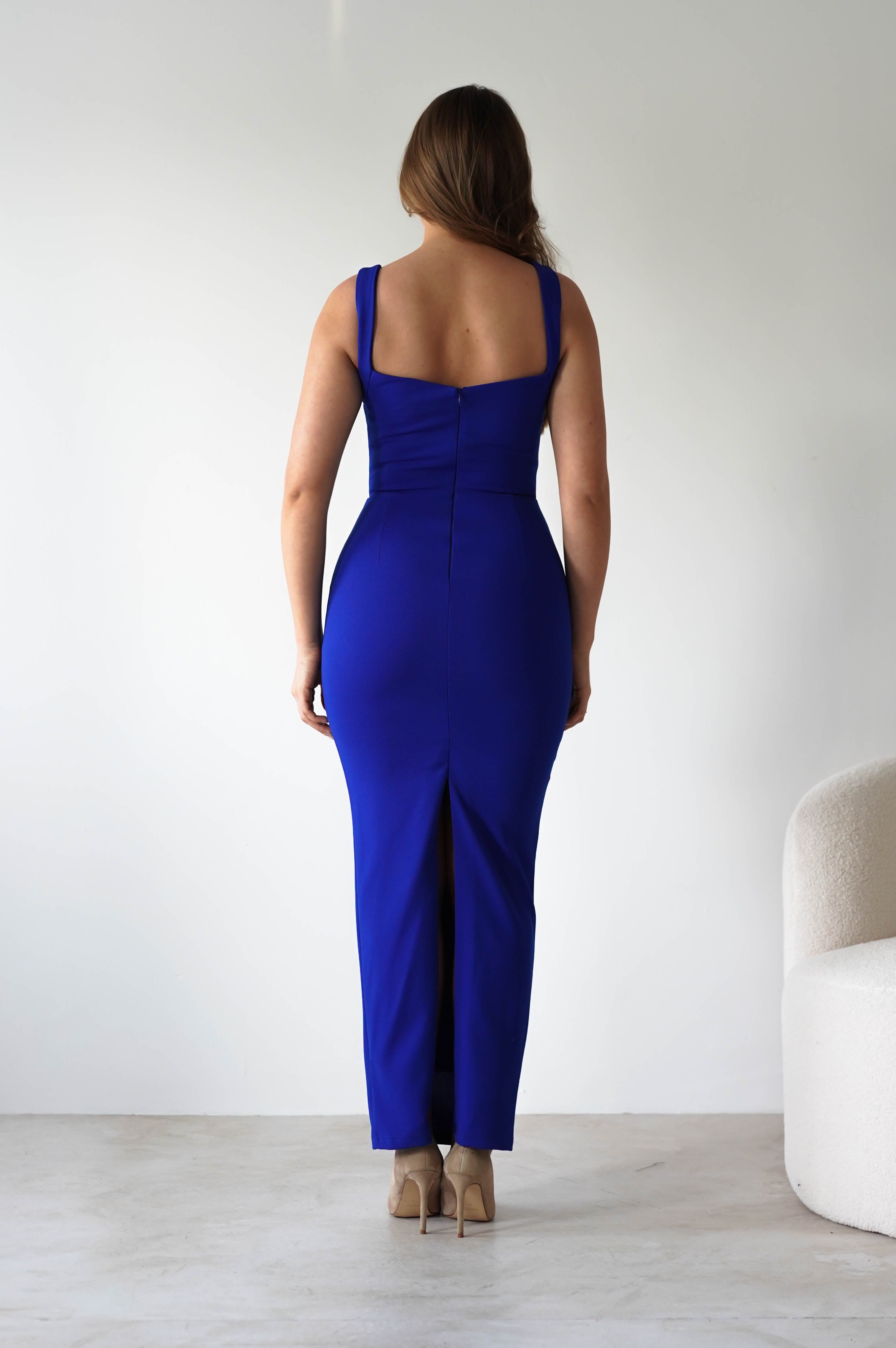 Brooke Square Neck Maxi Dress | Royal Blue | Oh Hello Clothing | XS (6)