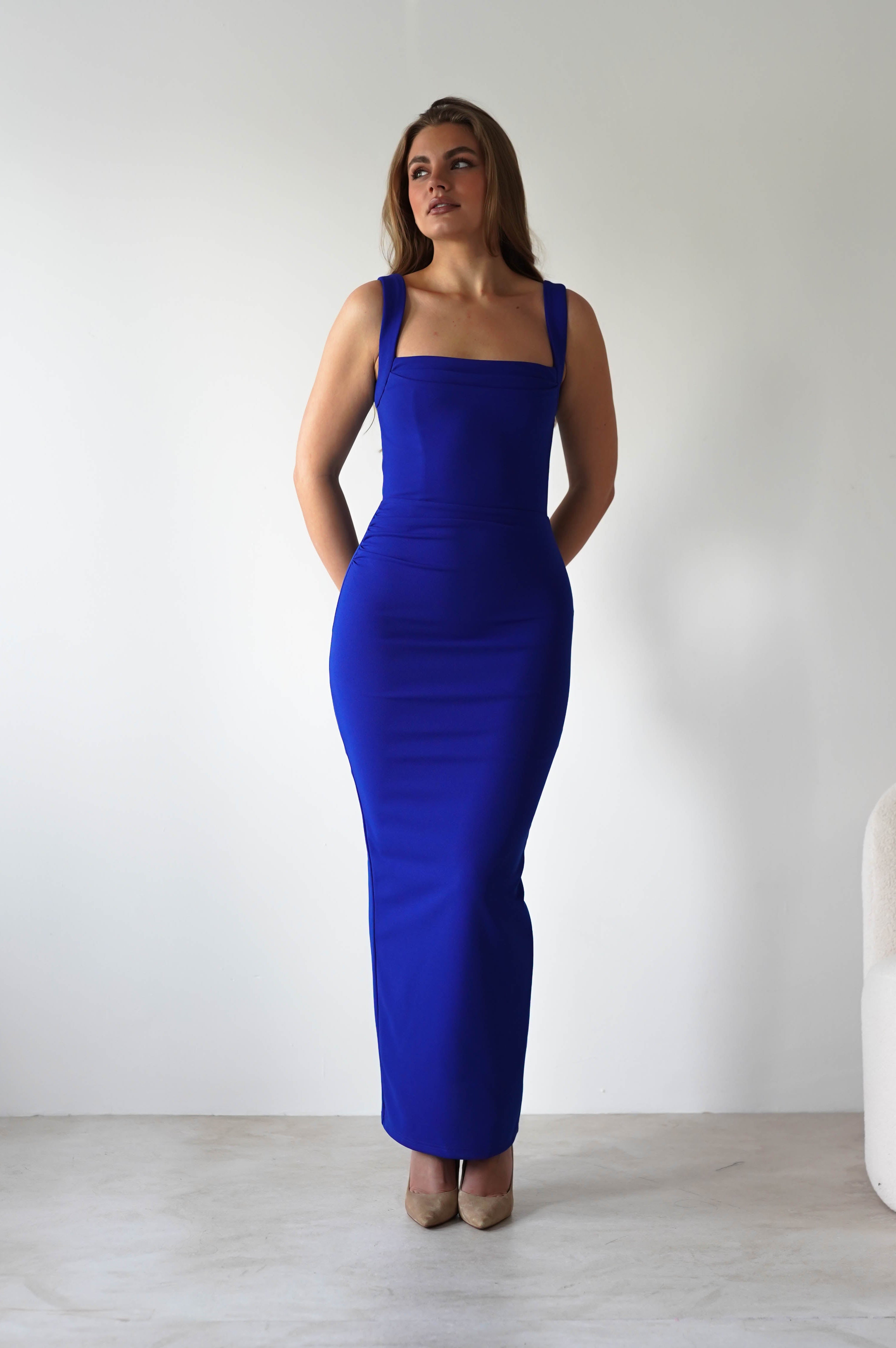 Brooke Square Neck Maxi Dress | Royal Blue | Oh Hello Clothing | XS (6)