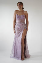 Cadenza Beaded Corset Gown | Mauve | Oh Hello Clothing | XS (6)
