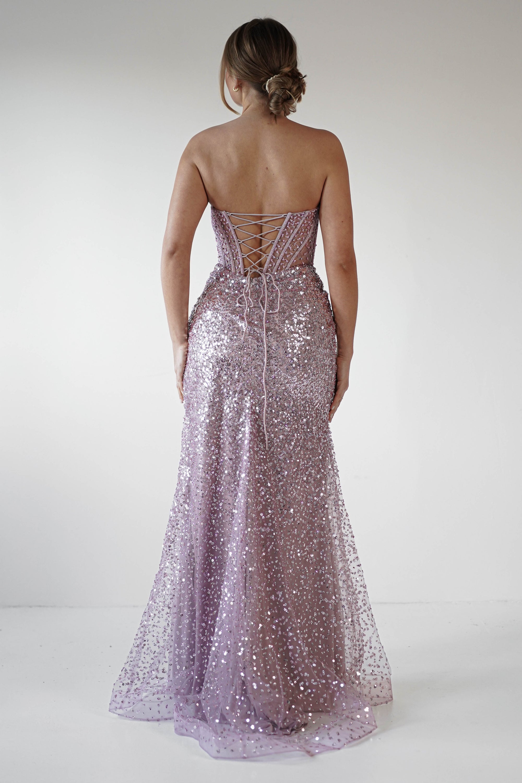 Cadenza Beaded Corset Gown | Mauve | Oh Hello Clothing | XS (6)