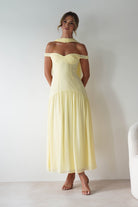 Cassandra Chiffon Skater Maxi Dress | Yellow | Oh Hello Clothing | XS(6)