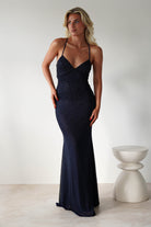 Cataleya Rhinestone Bodycon Gown | Navy | Oh Hello Clothing | XS (6)