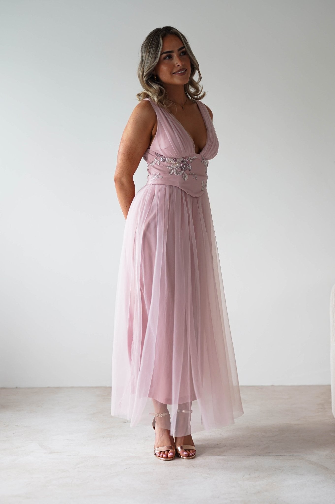 Cecilia Tulle Maxi Dress | Blush Pink | Oh Hello Clothing | S (8)