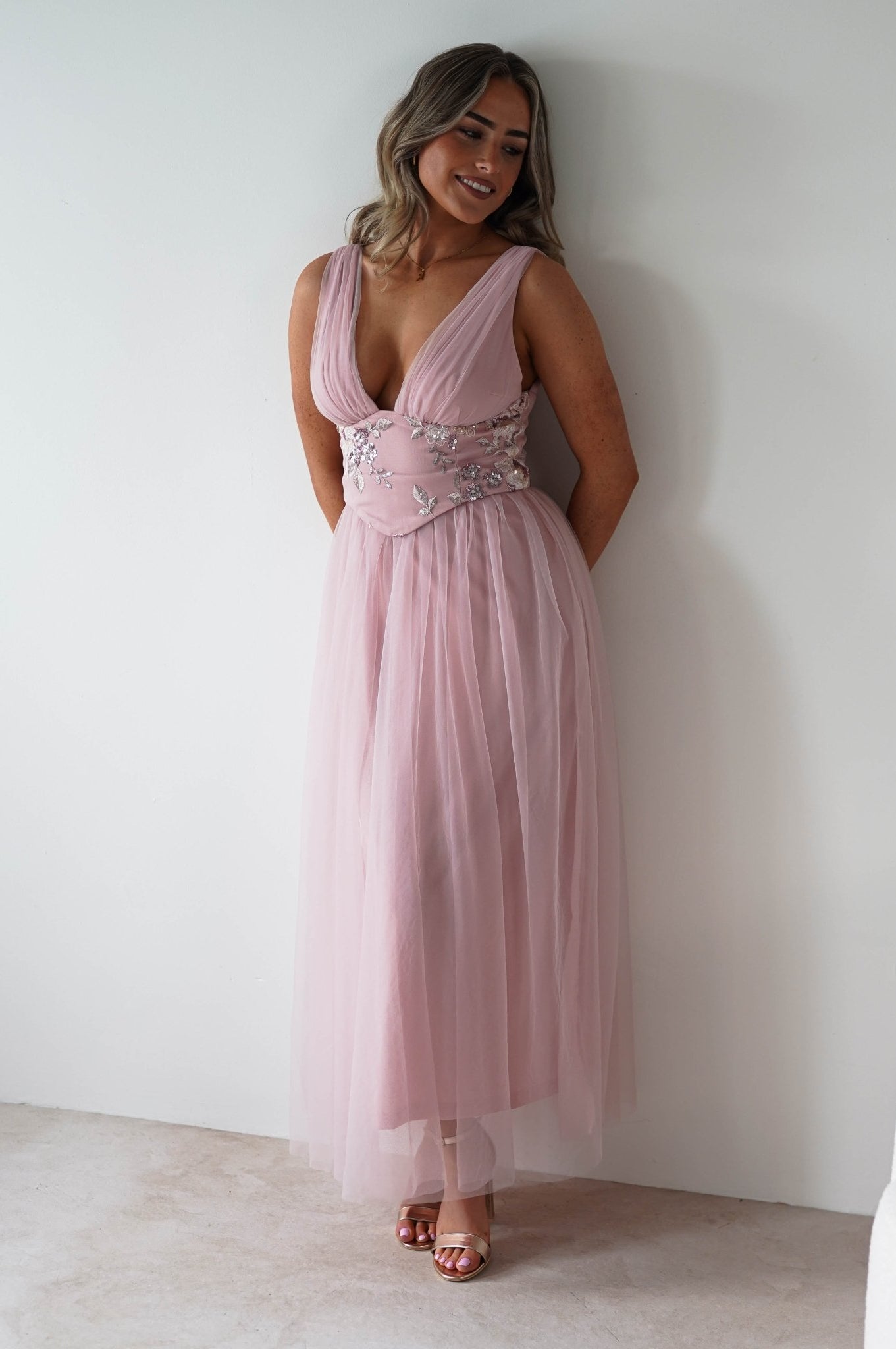Cecilia Tulle Maxi Dress | Blush Pink | Oh Hello Clothing | S (8)