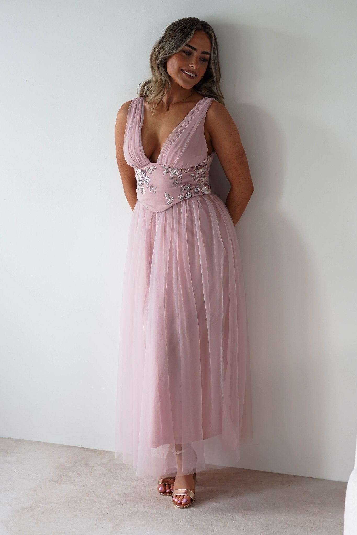 Cecilia Tulle Maxi Dress | Blush Pink | Oh Hello Clothing | S (8)