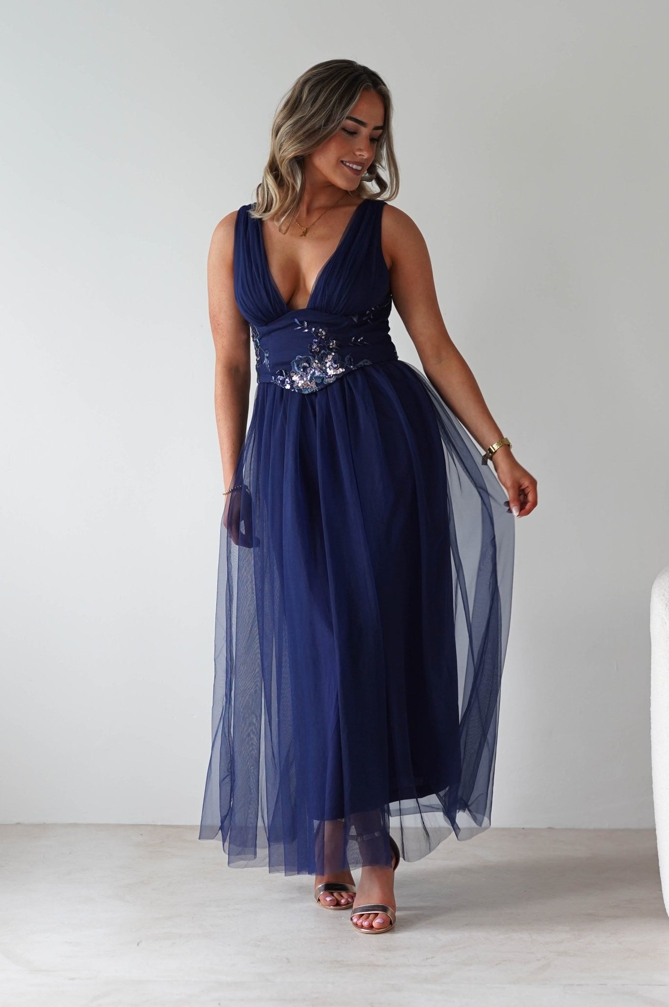 Cecilia Tulle Maxi Dress | Navy | Oh Hello Clothing | S (8)