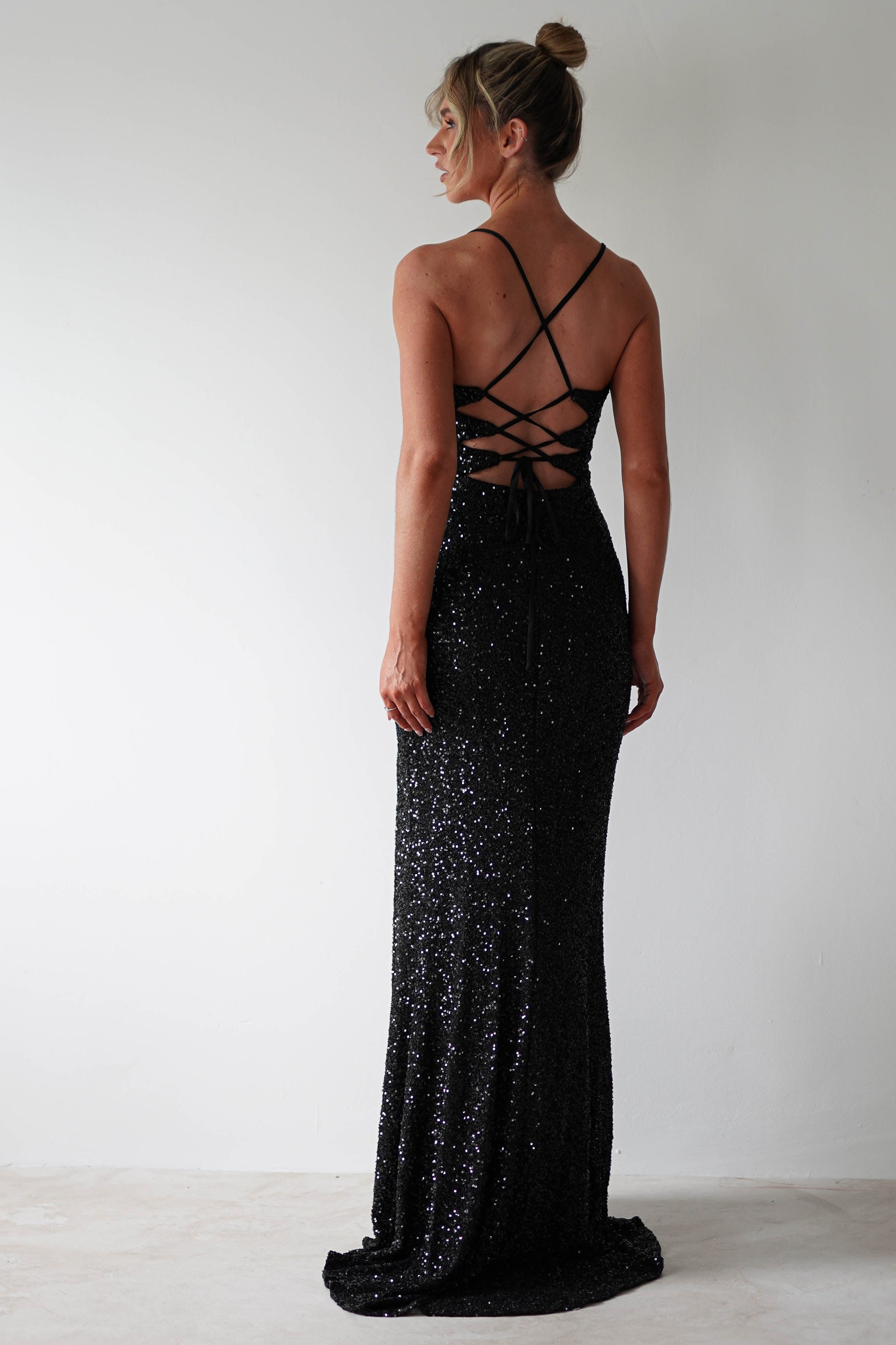 Clarisse Bodycon Sequin Gown | Black | Oh Hello Clothing | S (8)