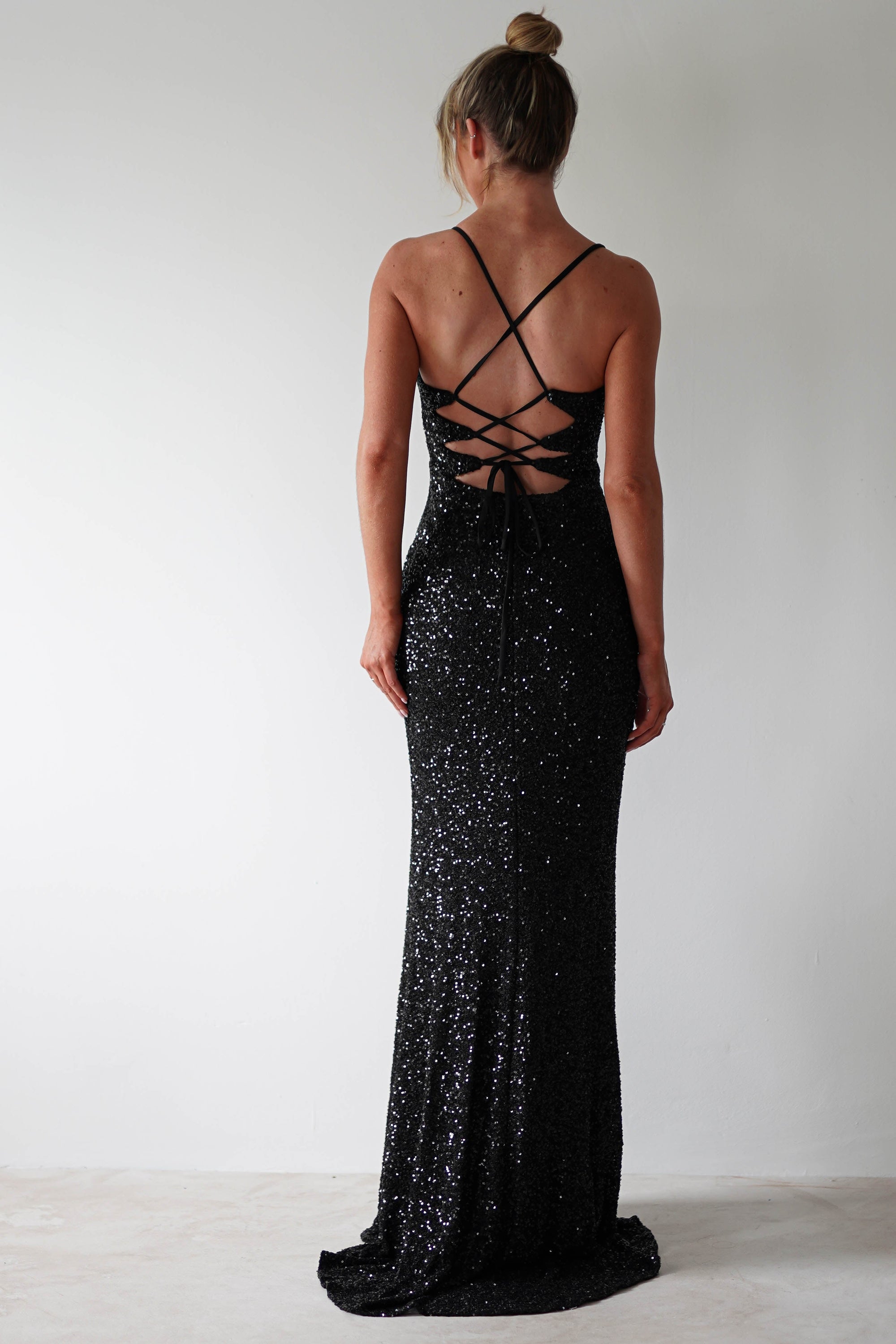 Clarisse Bodycon Sequin Gown | Black - Oh Hello Clothing