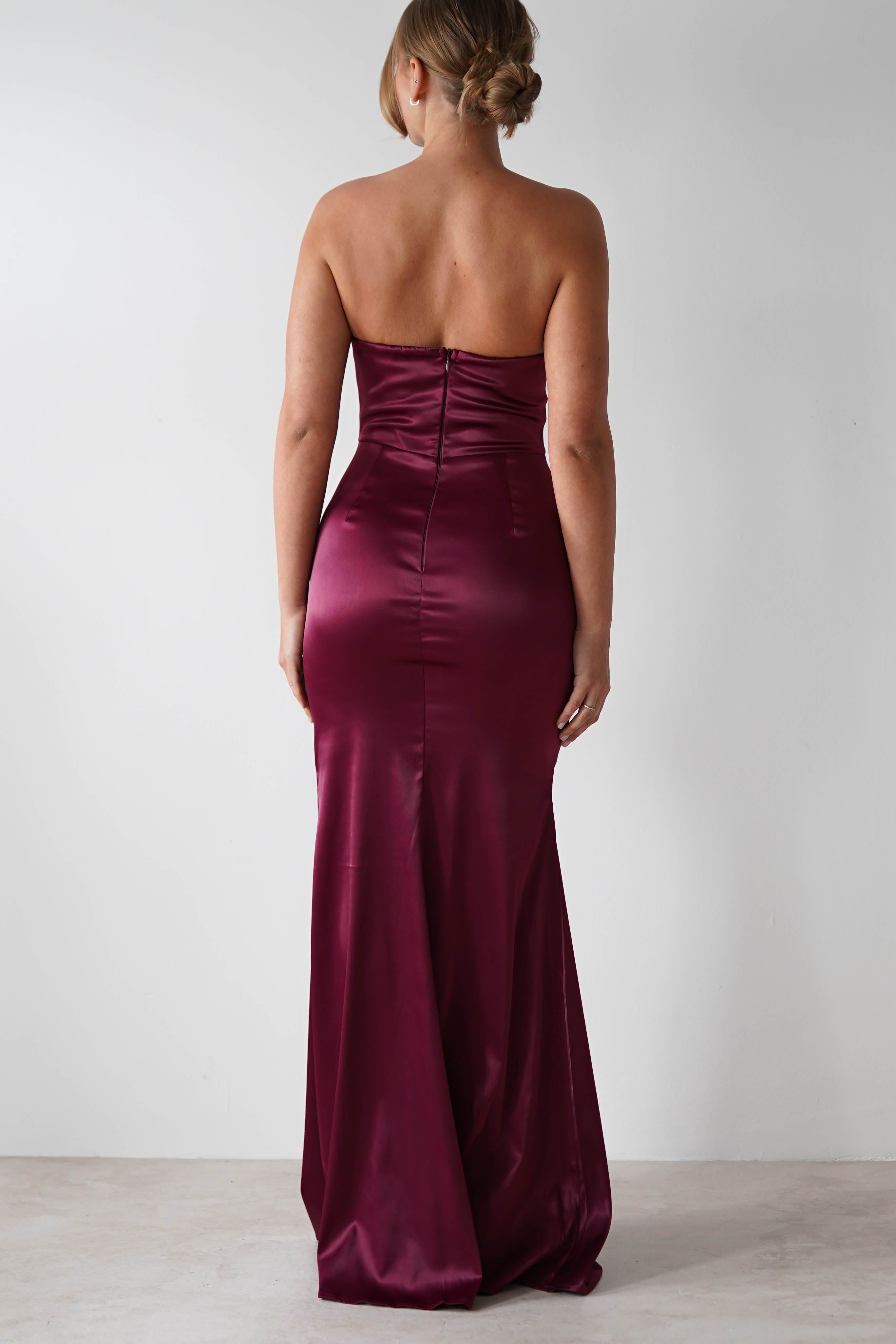 Clydee Soft Corset Maxi Gown | Burgundy - Oh Hello Clothing