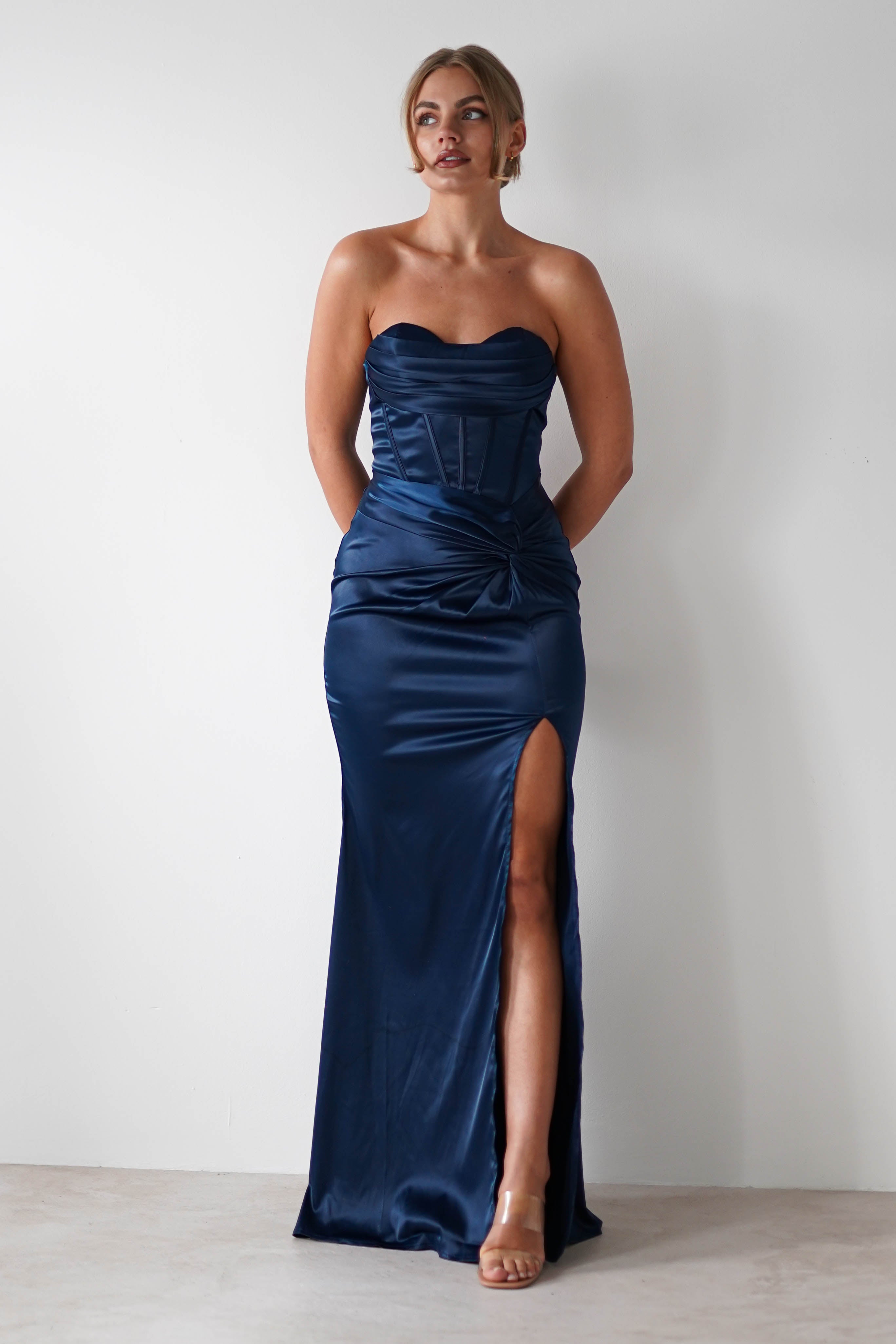 Clydee Soft Corset Maxi Gown | Navy | Oh Hello Clothing | S (8)