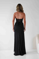 Diana Draped Strapless Rhinestone Gown | Black | Oh Hello Clothing | XS (6)