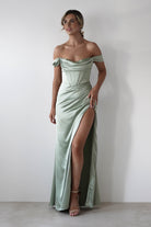Dionne Soft Coset Maxi Gown | Sage | Oh Hello Clothing | S (8)