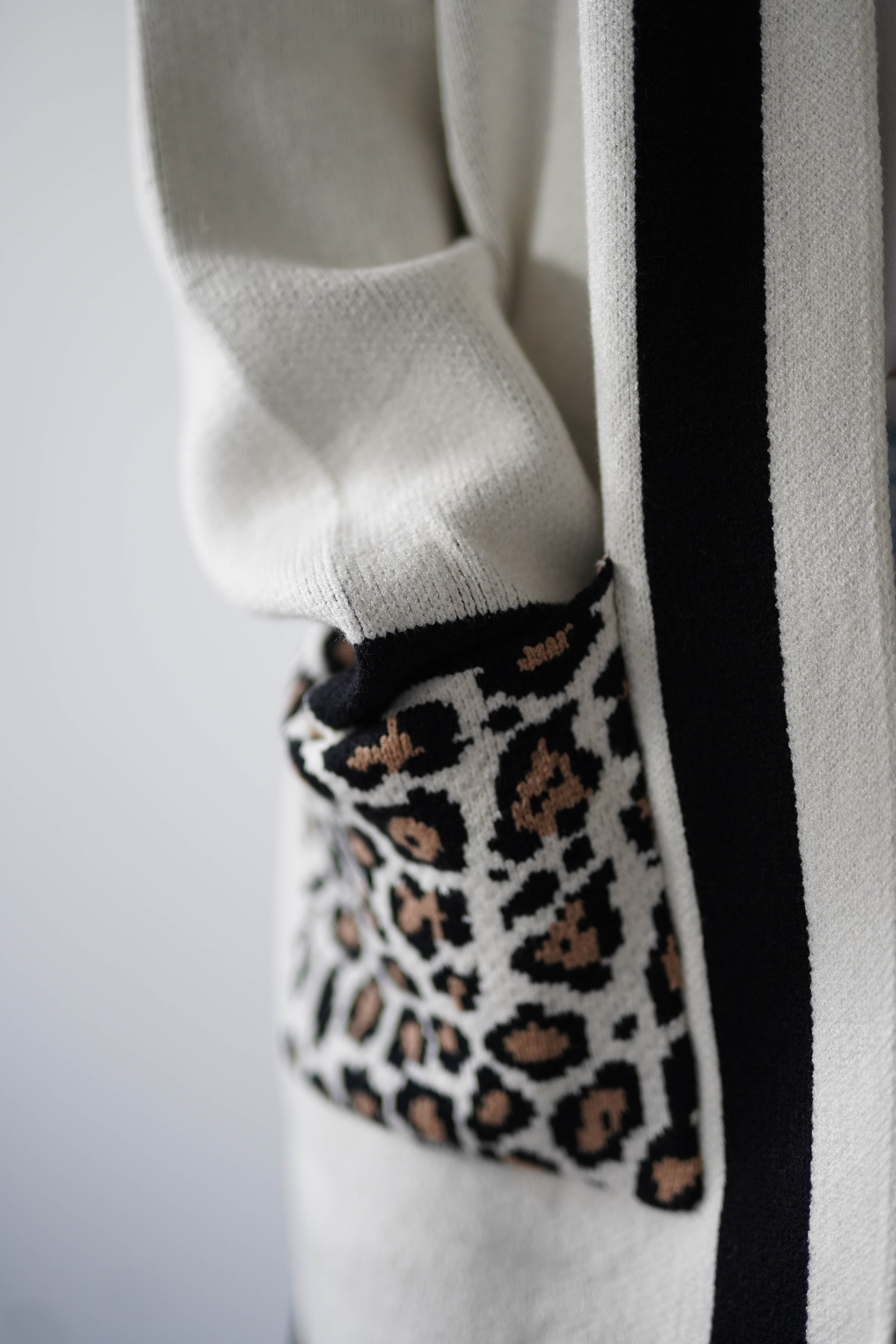 Tadriah Leopard Print Detail Cardigan | Oh Hello Clothing | ONE SIZE (8 - 16)